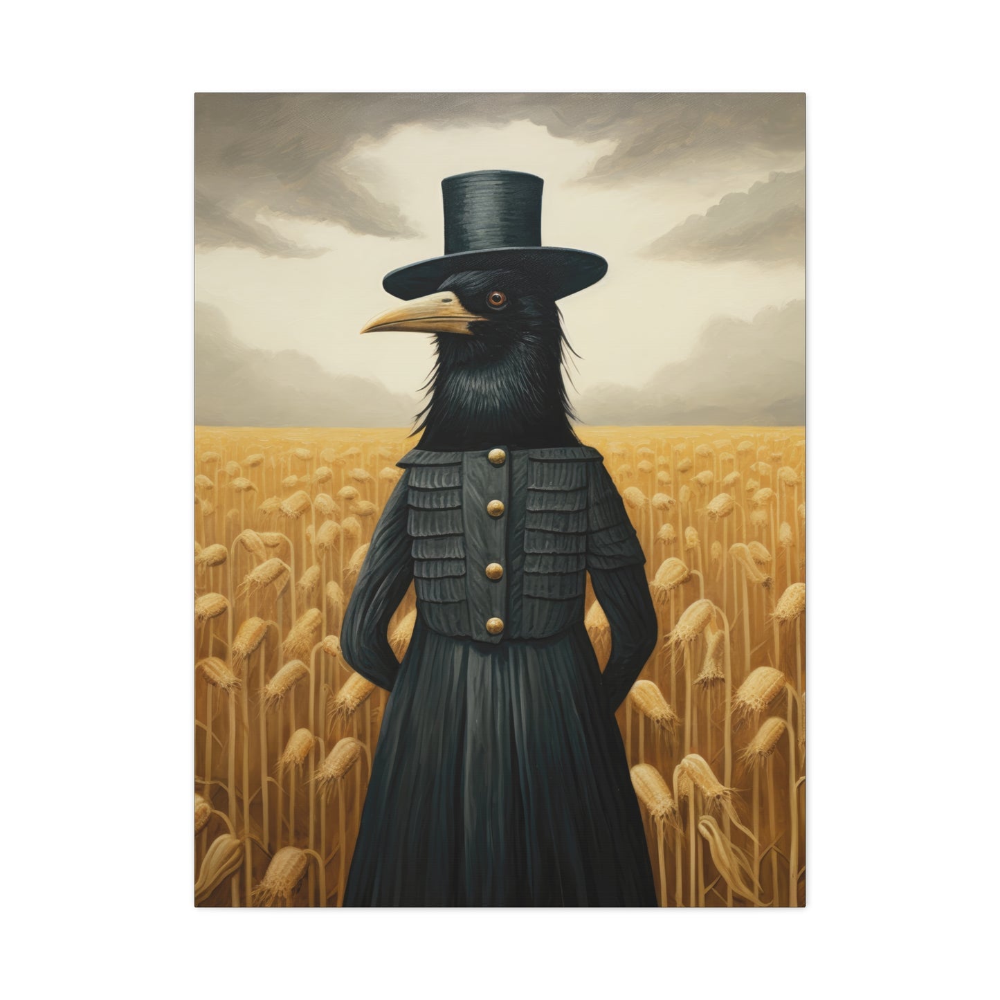 Proper Crow Mysterious Crow Art Canvas - Stretched Matte Wall Decor