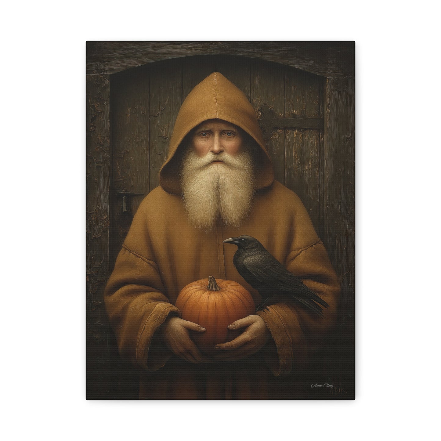 Mystical Fall Canvas Art, Pumpkin Decor, Autumn Wall Art, Halloween Home Decor, Spiritual Artwork, Living Room Decoration