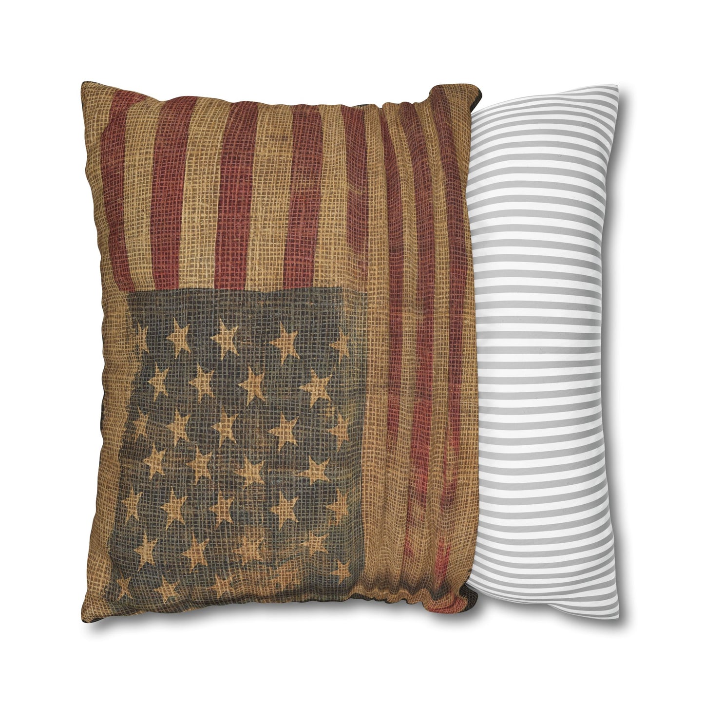 Grungy Flag Square Poly Canvas Pillowcase