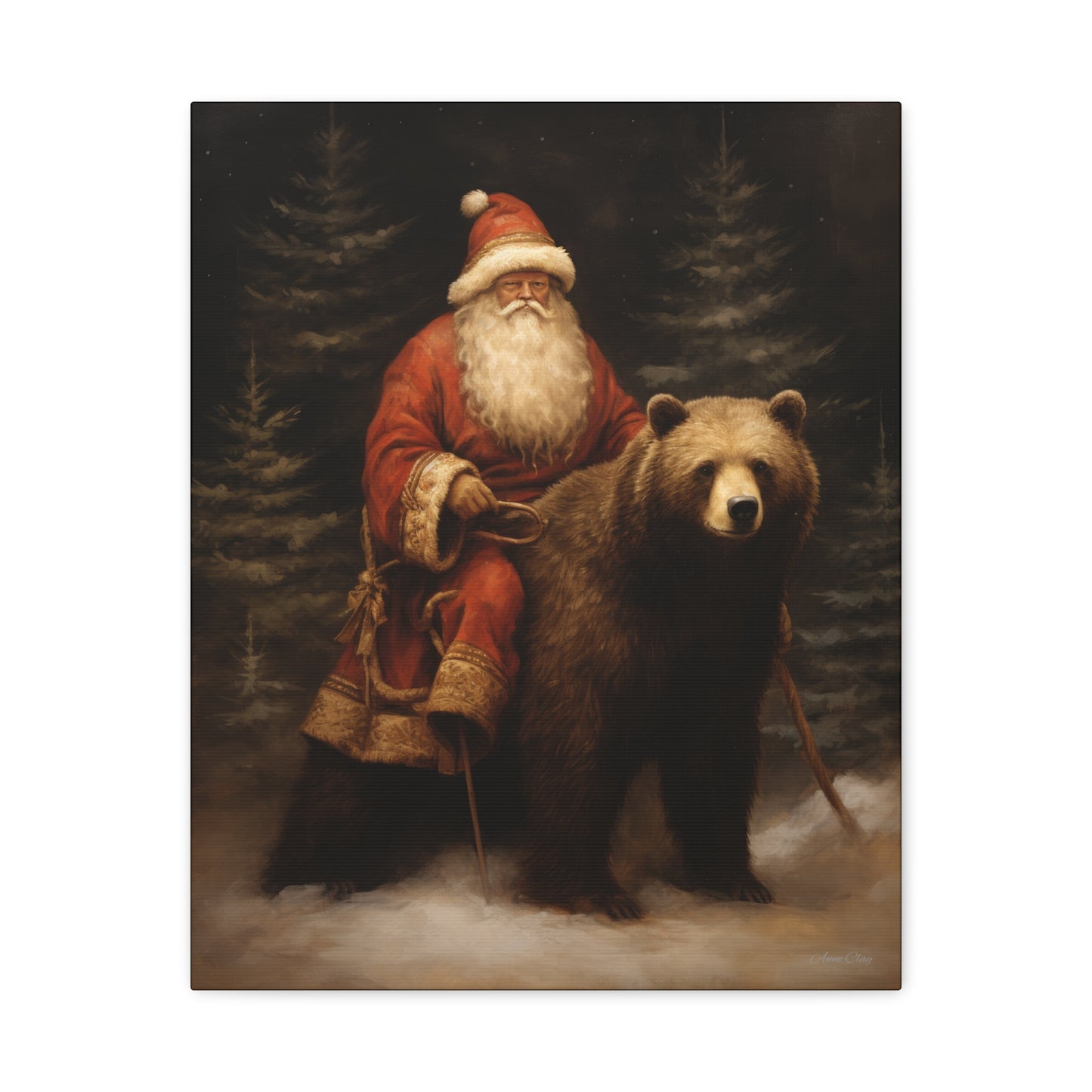 Northwoods Santa Matte Canvas, Stretched, 1.25"