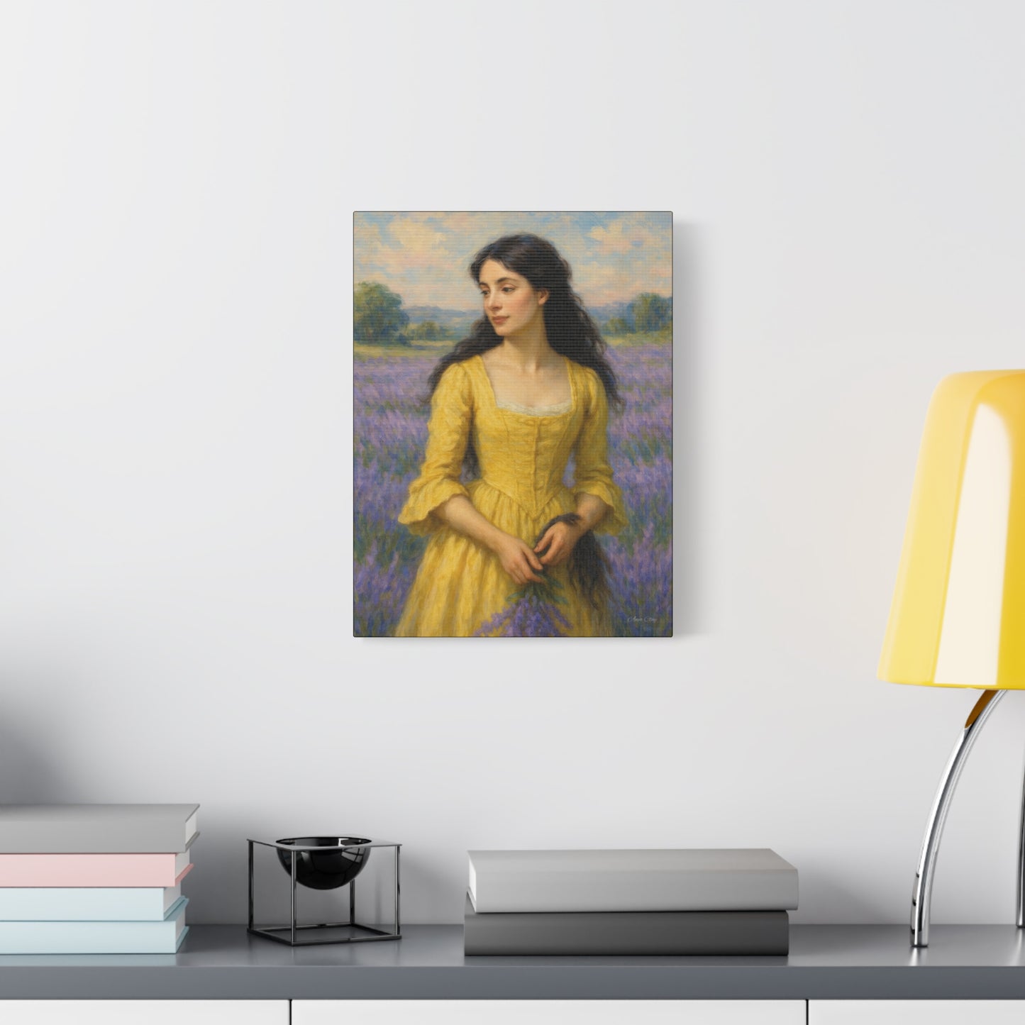 Stretched Canvas Art Print, Floral Decor, Wall Art for Living Room, Lavender Fields