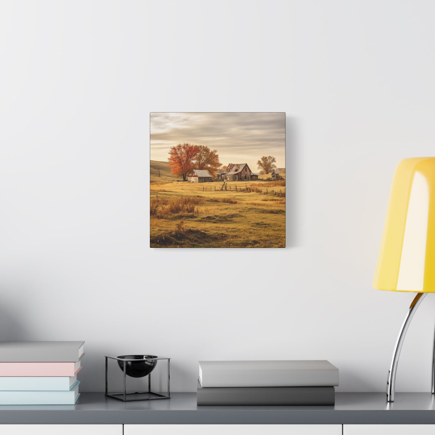 Rustic Farmhouse Canvas Wall Art, Autumn Landscape Decor, Cozy Home Decoration, Farmhouse Style Gift, Rustic Wall Art for All Occasions