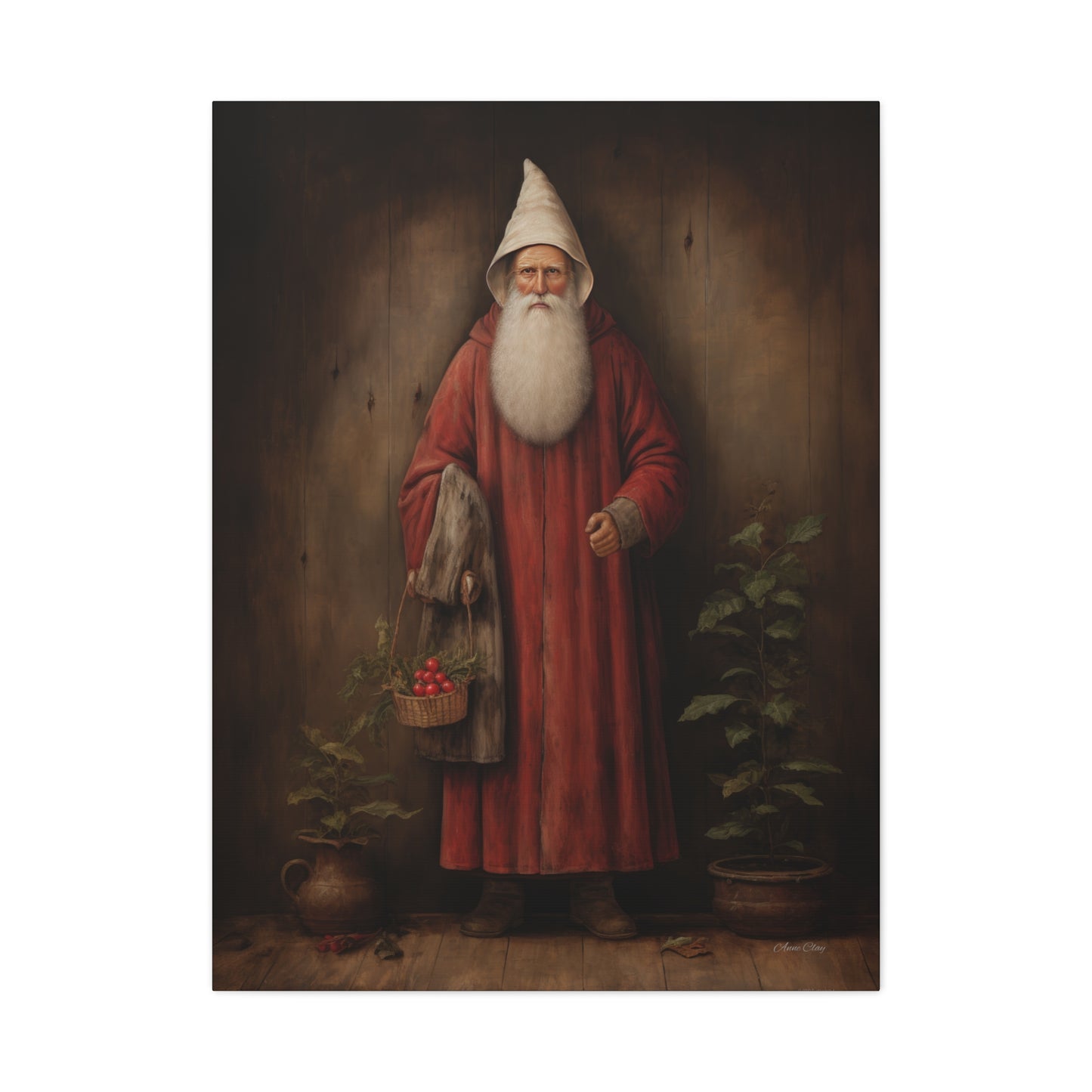 Botanical Santa Matte Canvas, Stretched, 1.25"