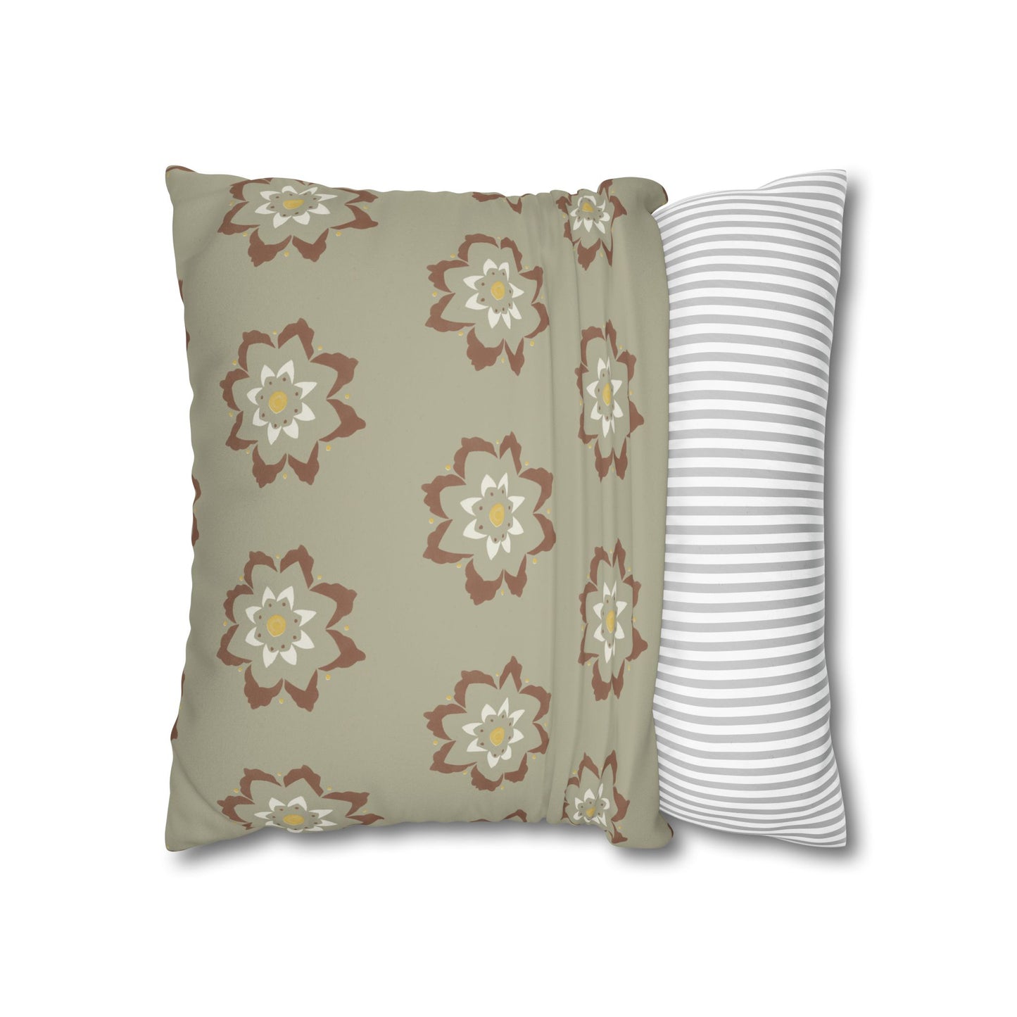 Fantasy Collection Medium Pattern Taupe Faux Suede Square Pillowcase