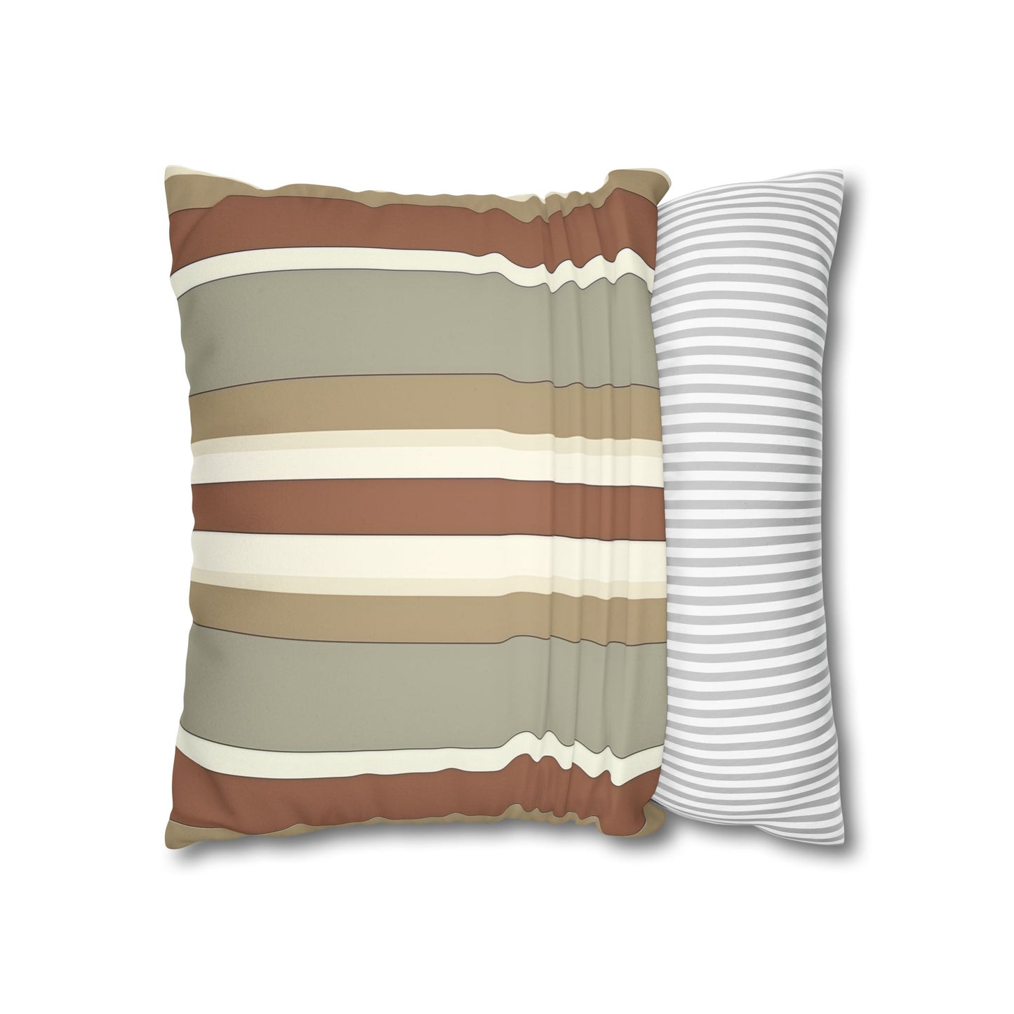 Fantasy Collecion Stencil Stalk Taupe Faux Suede Square Pillowcase
