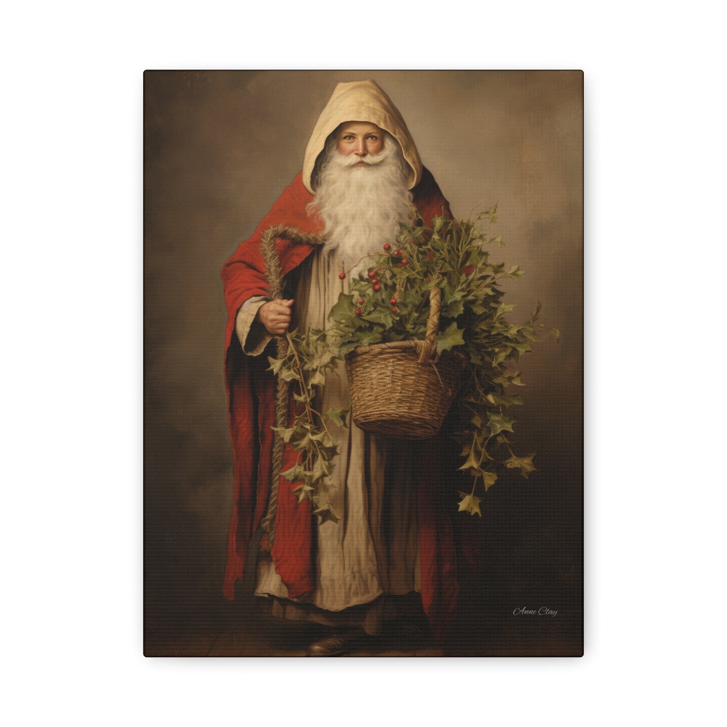 WS Sharing Santa Matte Canvas, Stretched, 1.25"