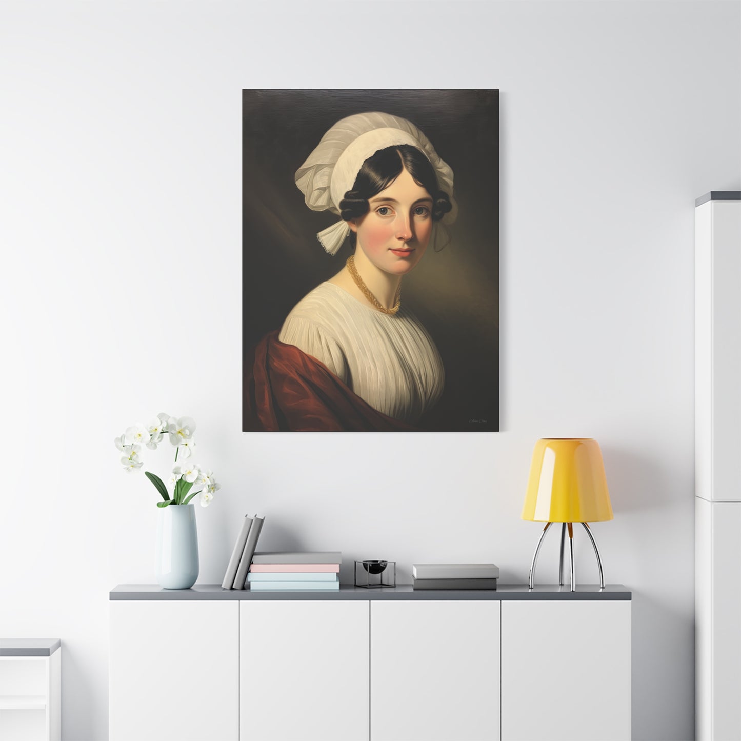 Miss Anne Early American Vintage Portrait Canvas Wall Art - Elegant Home Decor
