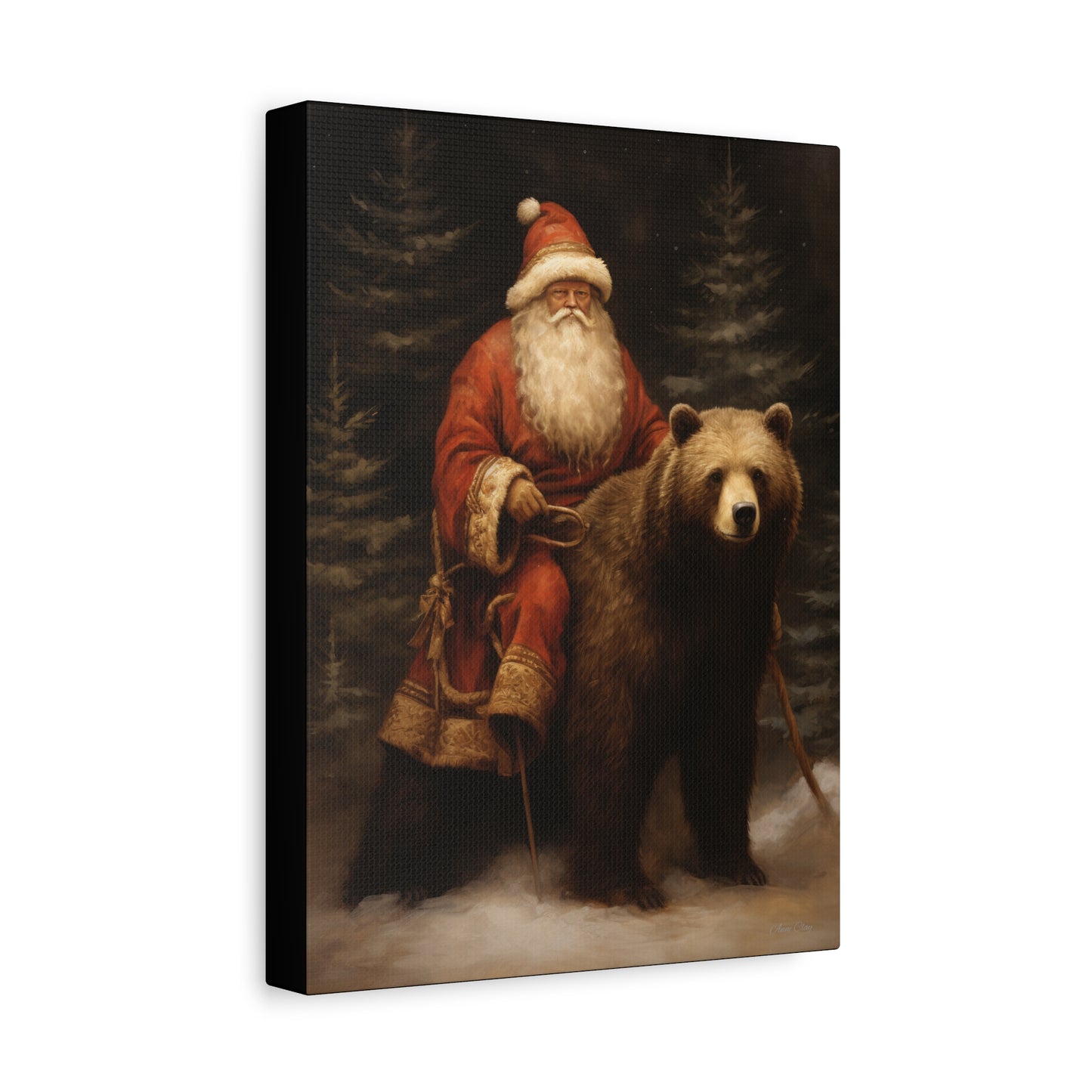 WS Northwoods Santa Matte Canvas, Stretched, 1.25"
