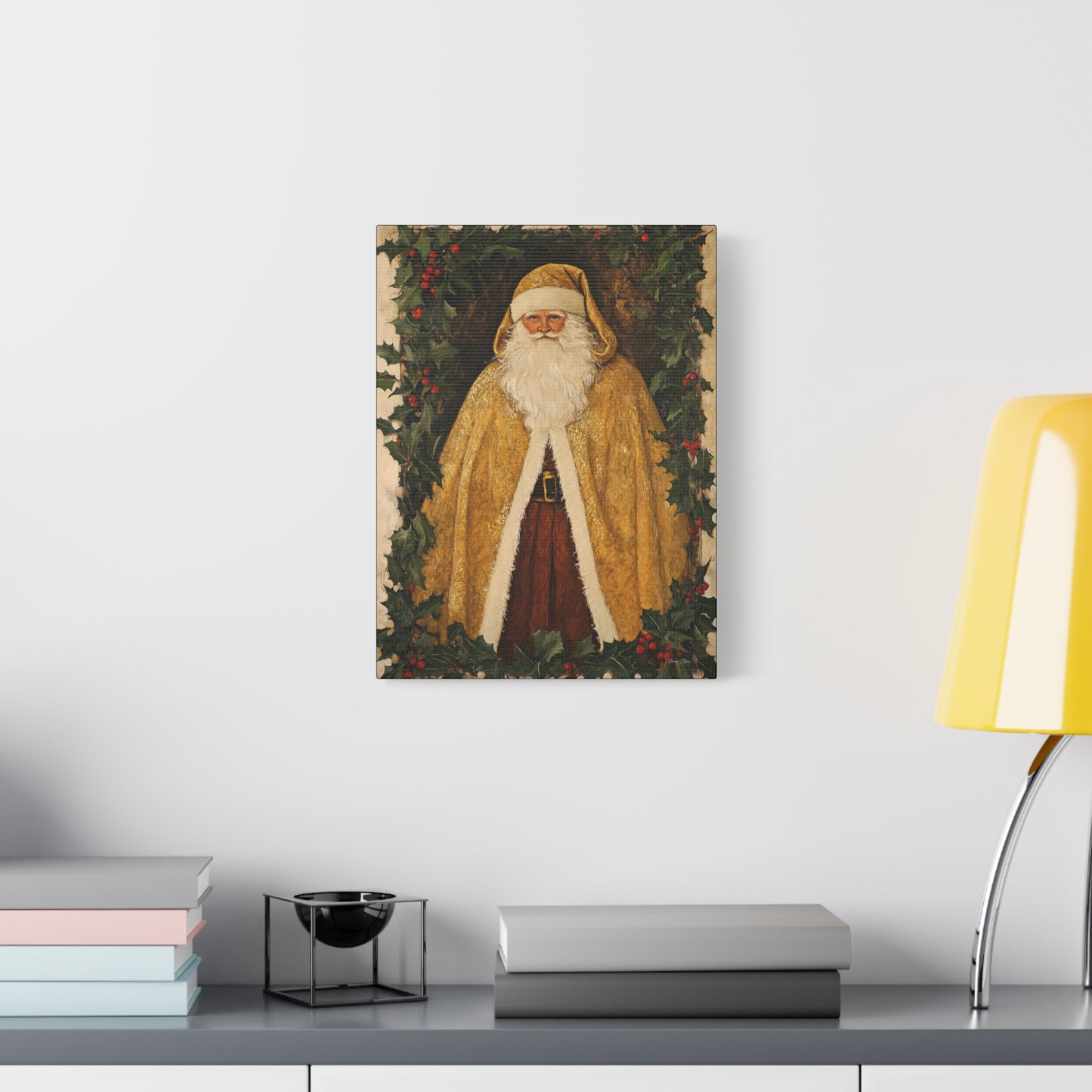 Golden Furry Santa Matte Canvas, Stretched, 1.25"