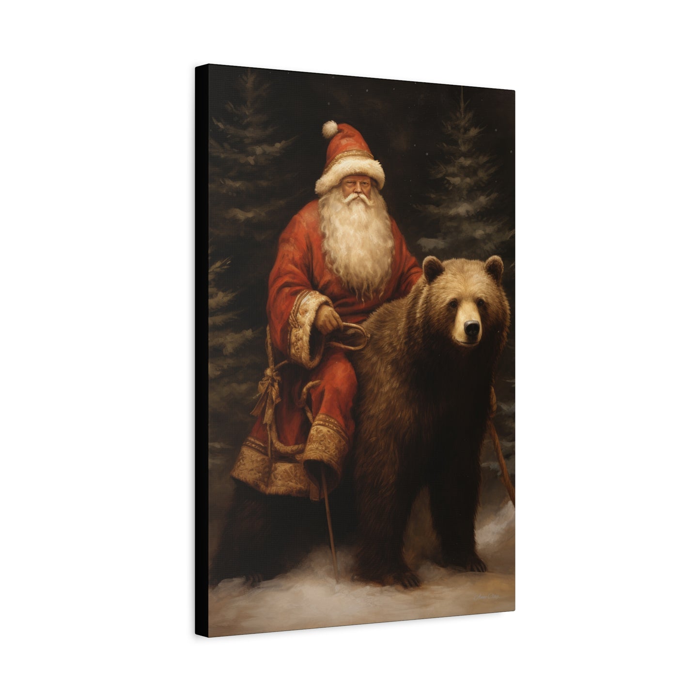 WS Northwoods Santa Matte Canvas, Stretched, 1.25"