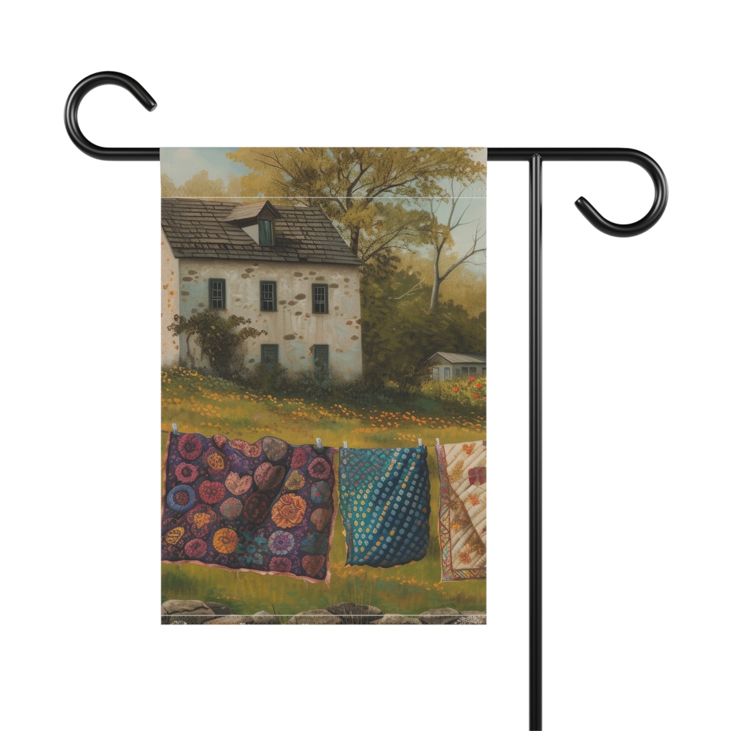 Quilt on a Split Fence Garden & House Banner