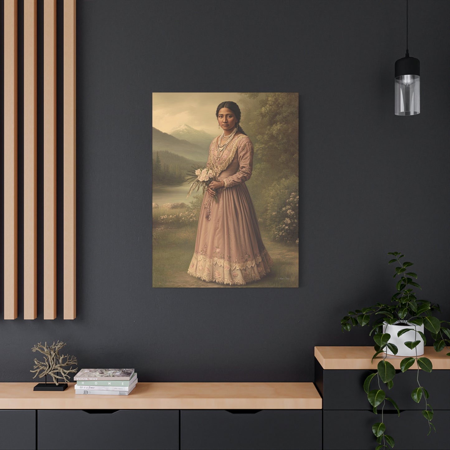 Artistic Stretched Canvas Print: Vintage Portrait, Home Decor, Wall Art, Gift for Art Lovers, Boho Decoration, Unique Gift