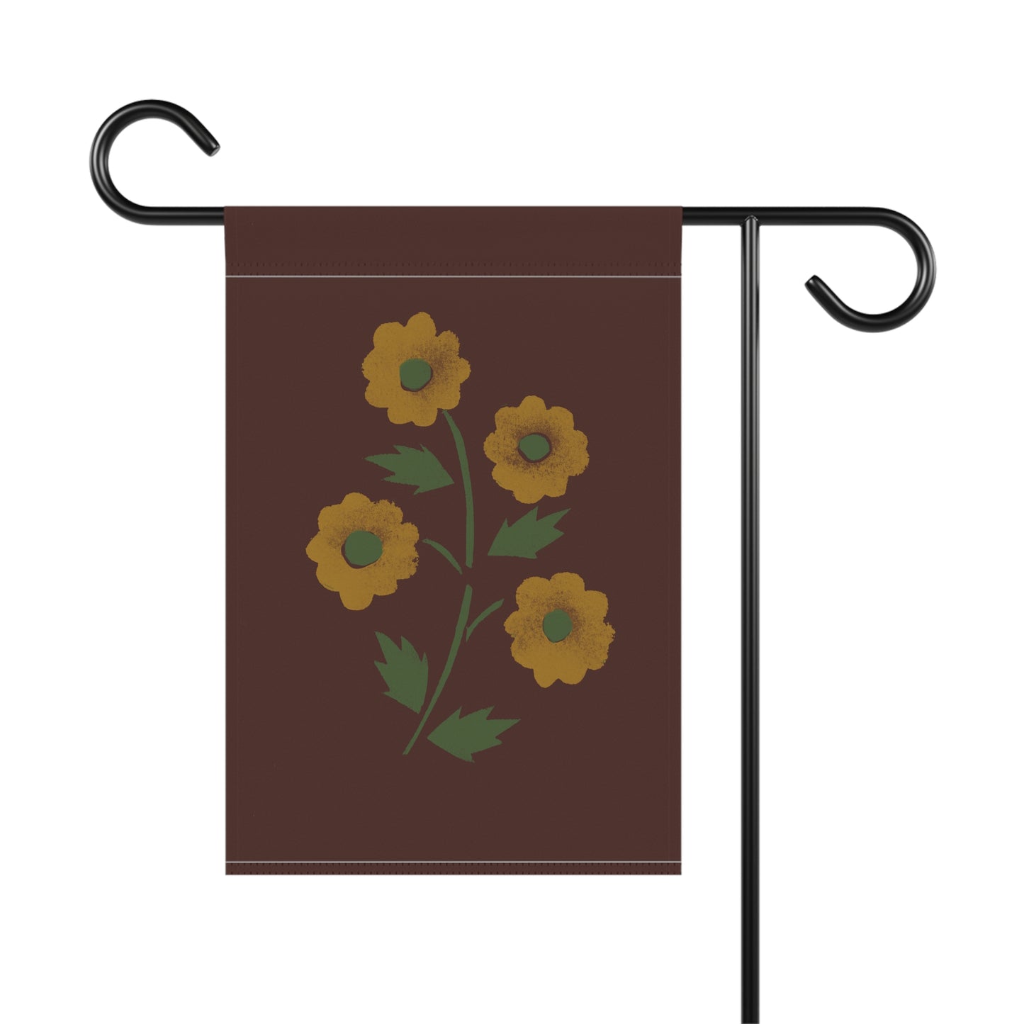 Stencilled Flower on Country Red Garden & House Banner