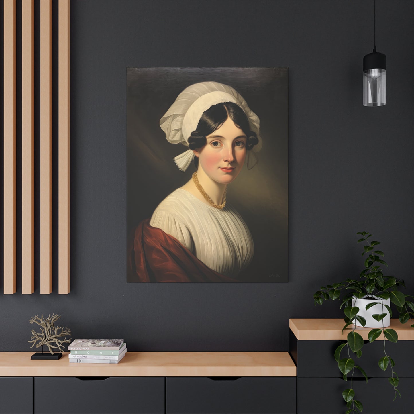 Miss Anne Early American Vintage Portrait Canvas Wall Art - Elegant Home Decor