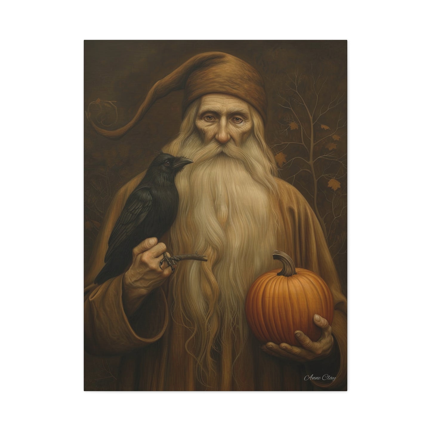 Mystical Harvest Canvas Art, Autumn Decor, Halloween Wall Art, Rustic Home Decoration, Gift for Nature Lovers