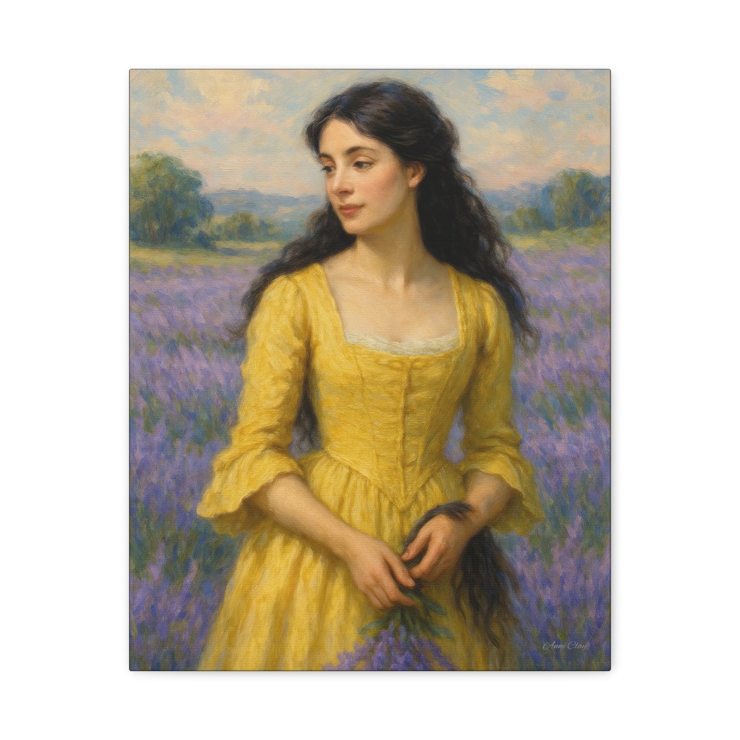 Stretched Canvas Art Print, Floral Decor, Wall Art for Living Room, Lavender Fields