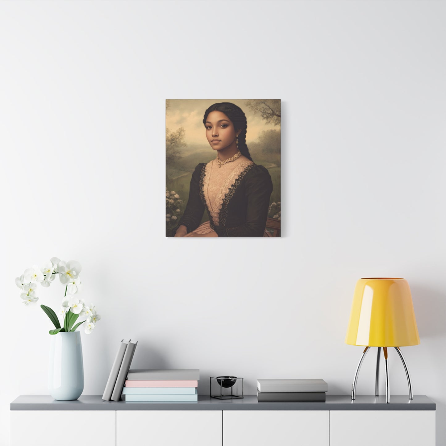 Elegant Stretched Canvas Print of Portrait Art, Vintage Home Decor, Wall Art for Living Room, Gift for Art Lovers, Timeless Design