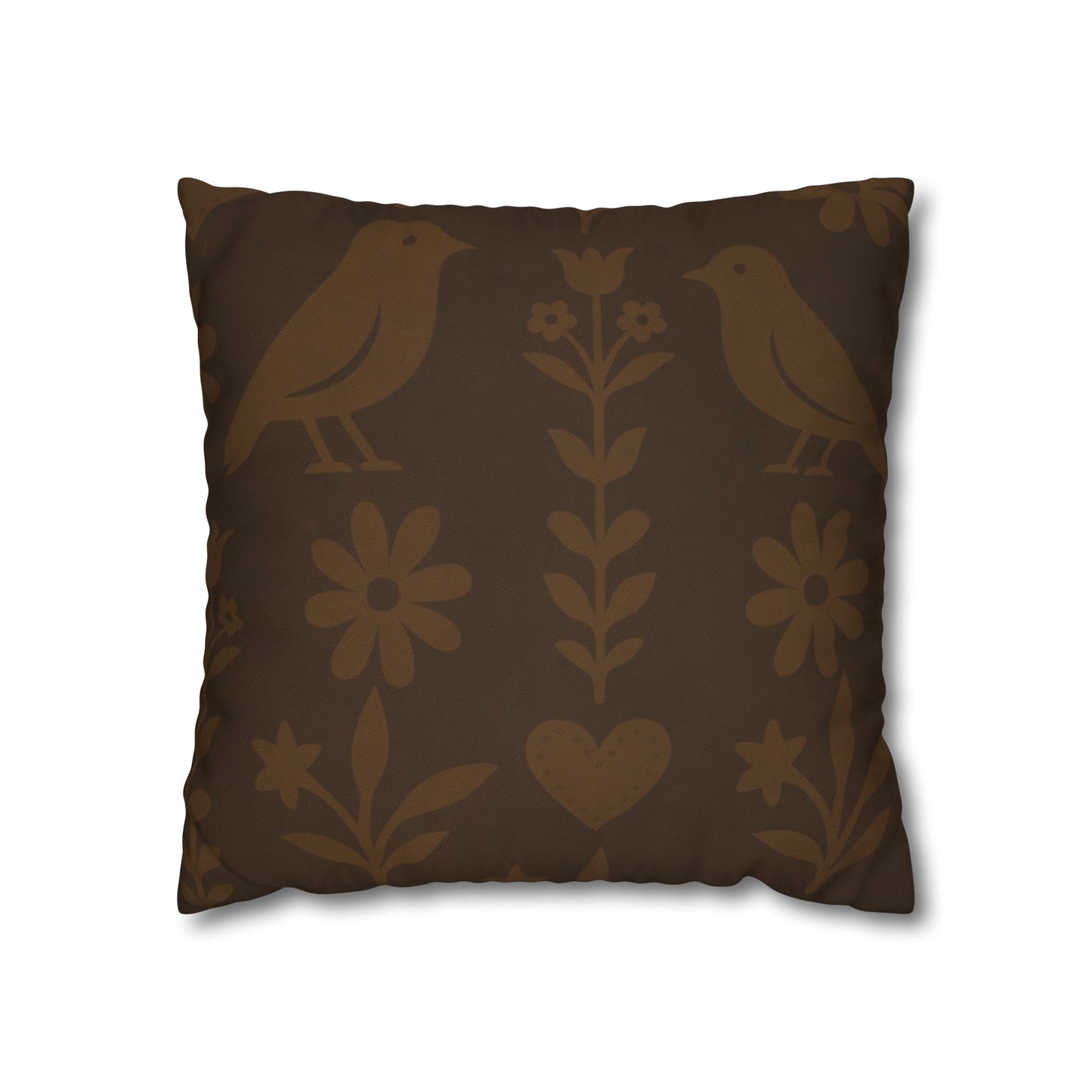 Bohemian Bird Pattern Pillowcase - Cozy Home Decor, Vintage Accent, Gift for Bird Lovers, Rustic Living Room, Nature Inspired