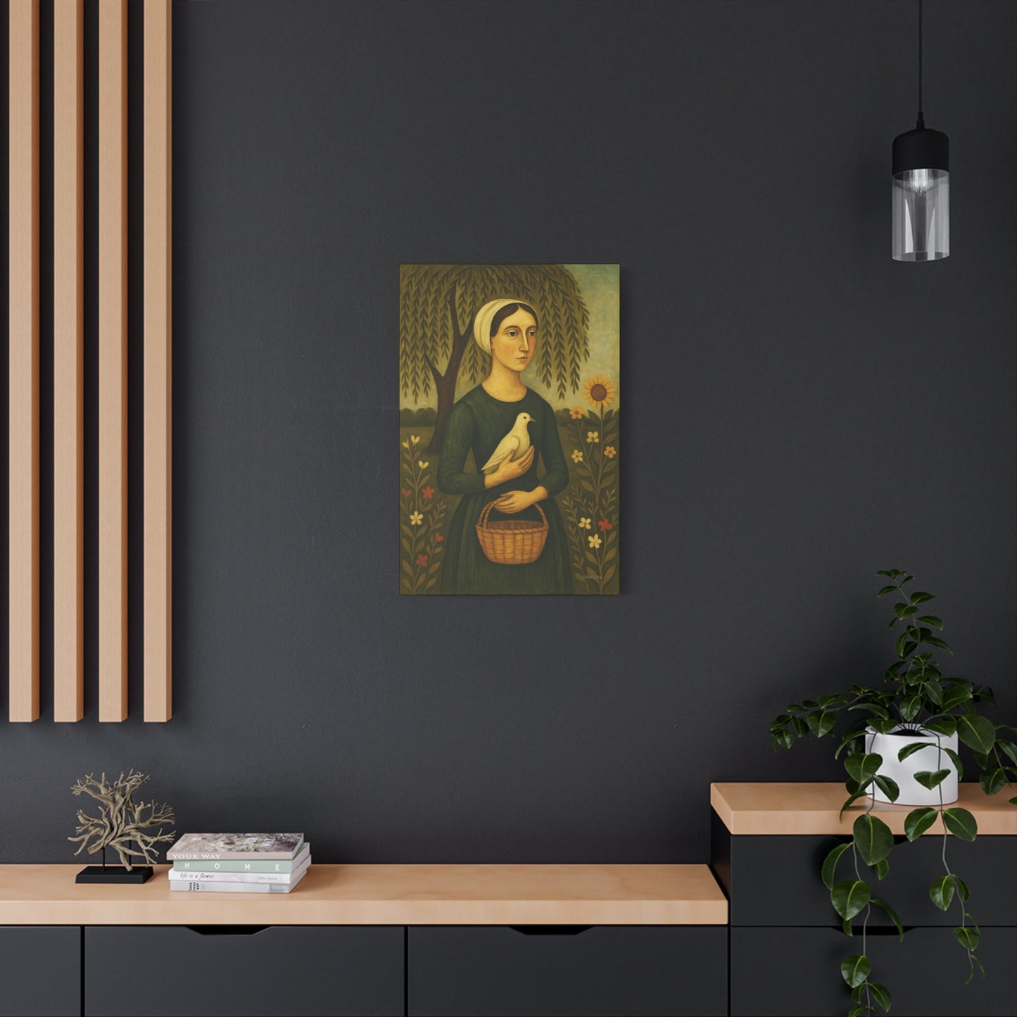Artistic Wall Canvas, Home Decor, Nature Art, Gift for Her, Vintage Style, Living Room Artwork