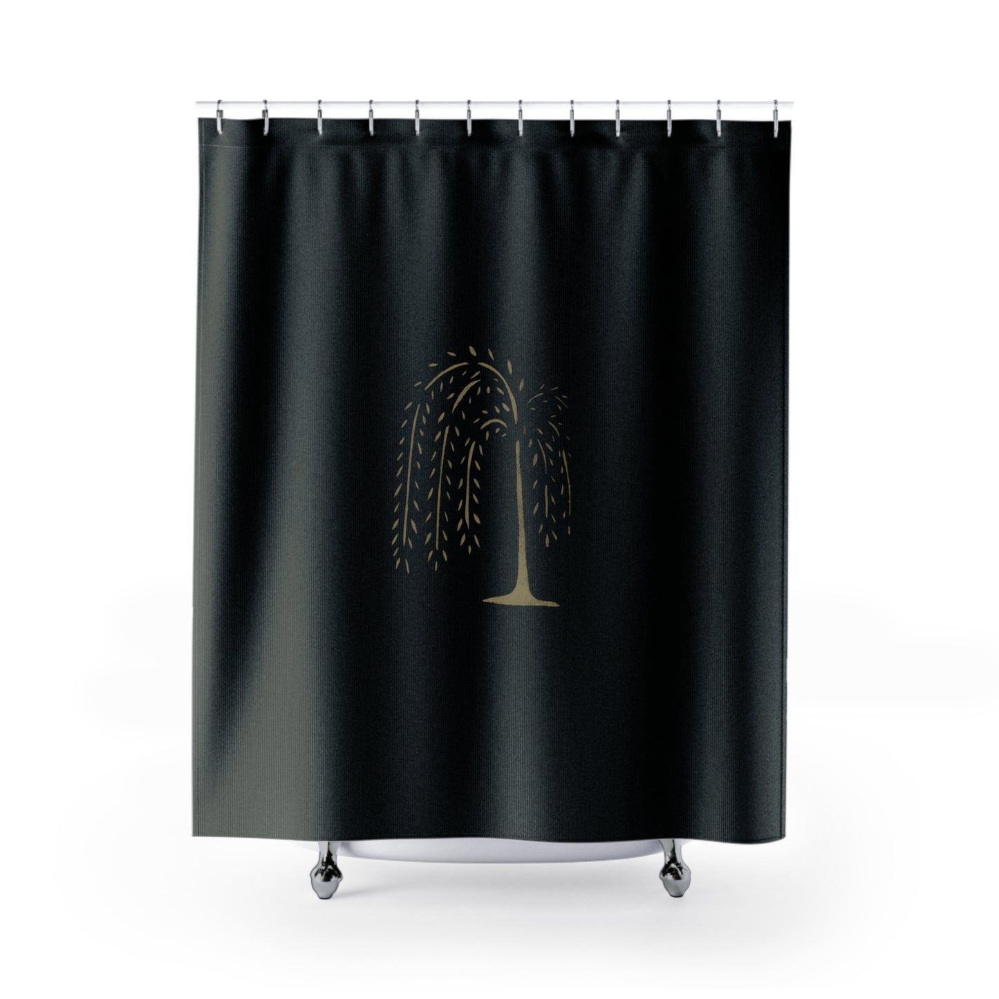 Stencil Elegant Willow Tree Shower Curtain - Modern Bathroom Decor