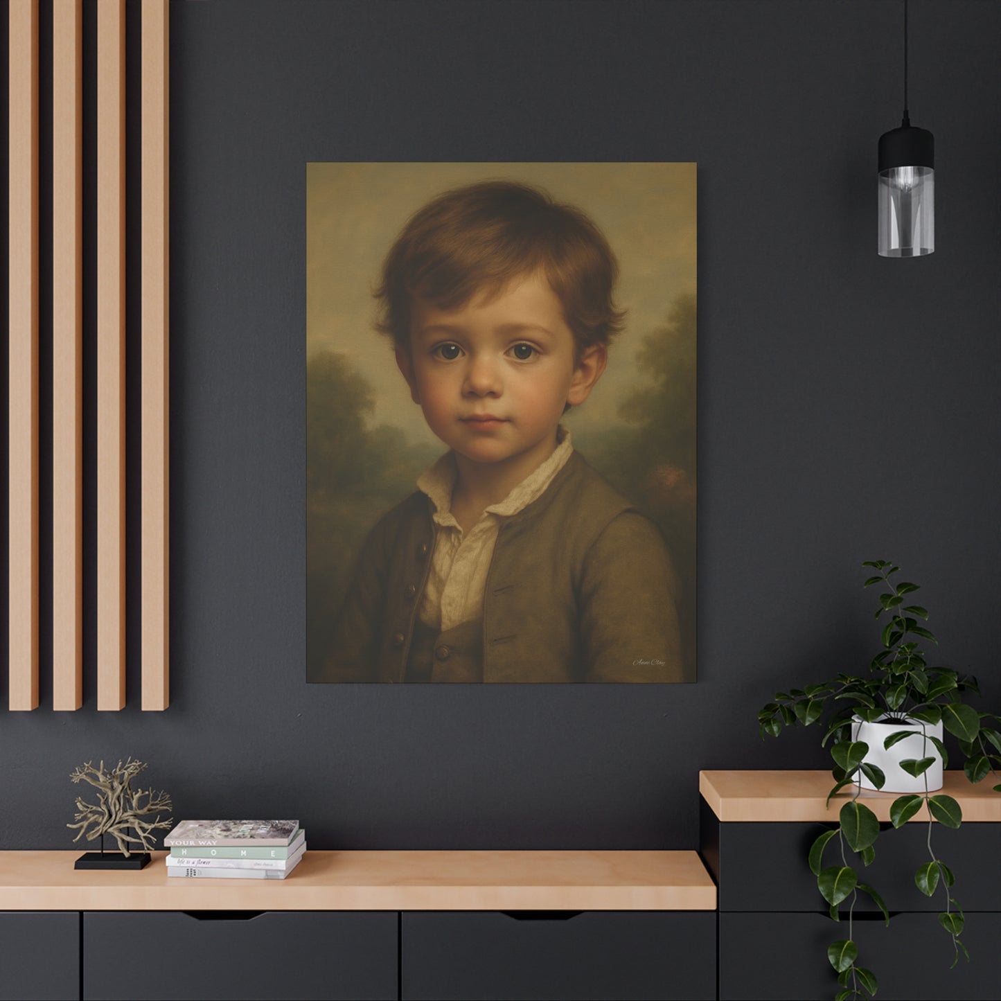 Vintage Child Portrait Canvas Print, Charming Artwork, Home Decor, Gift for Parents, Nursery Wall Art, Classic Style