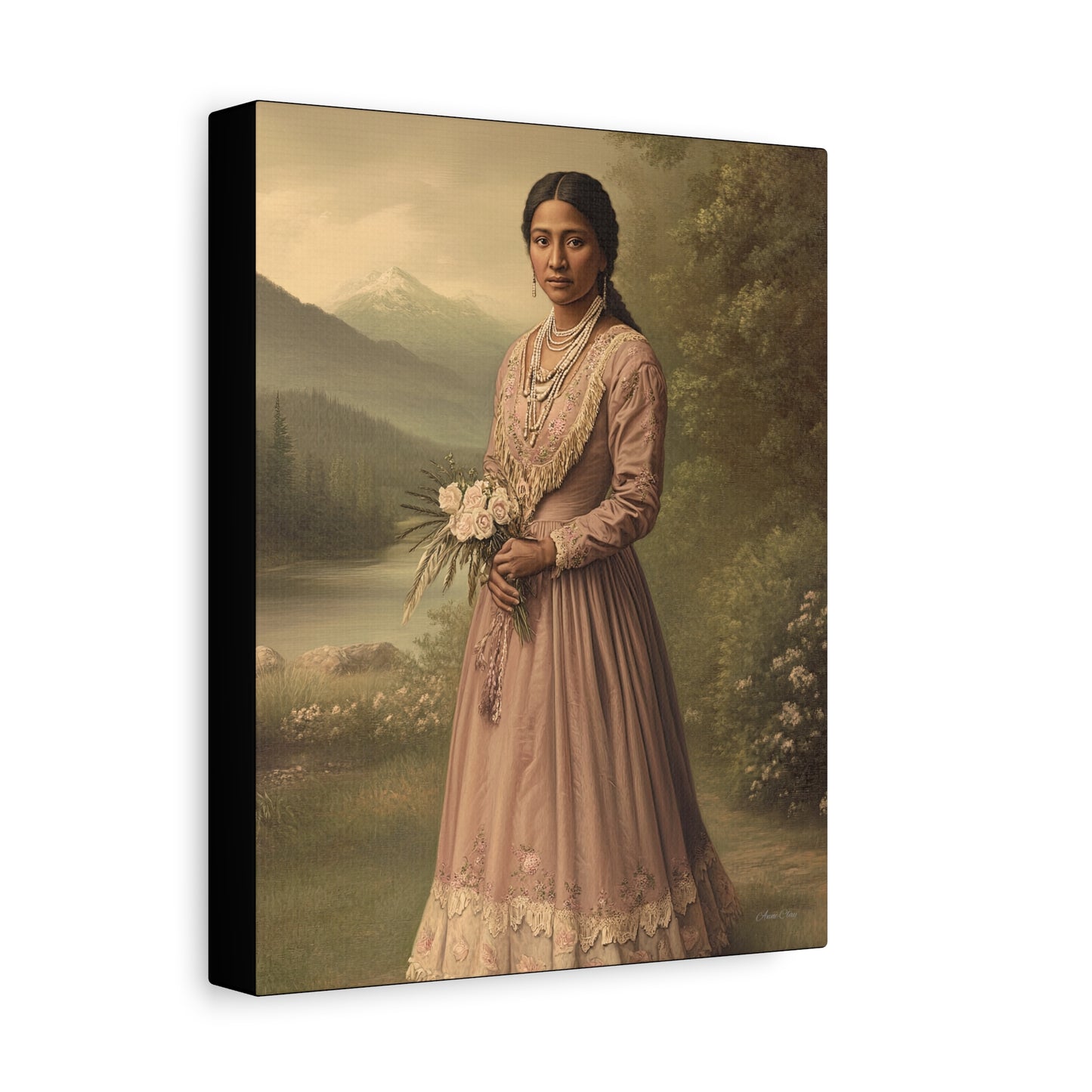 Artistic Stretched Canvas Print: Vintage Portrait, Home Decor, Wall Art, Gift for Art Lovers, Boho Decoration, Unique Gift