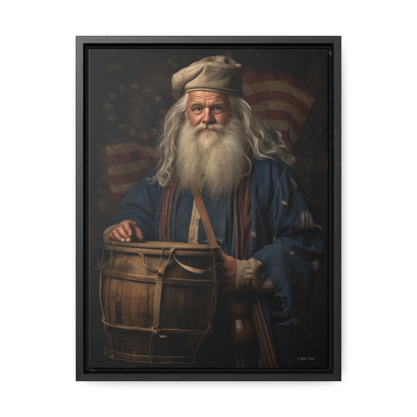 Framed Americana Santa Gallery Canvas Wraps, Vertical Frame