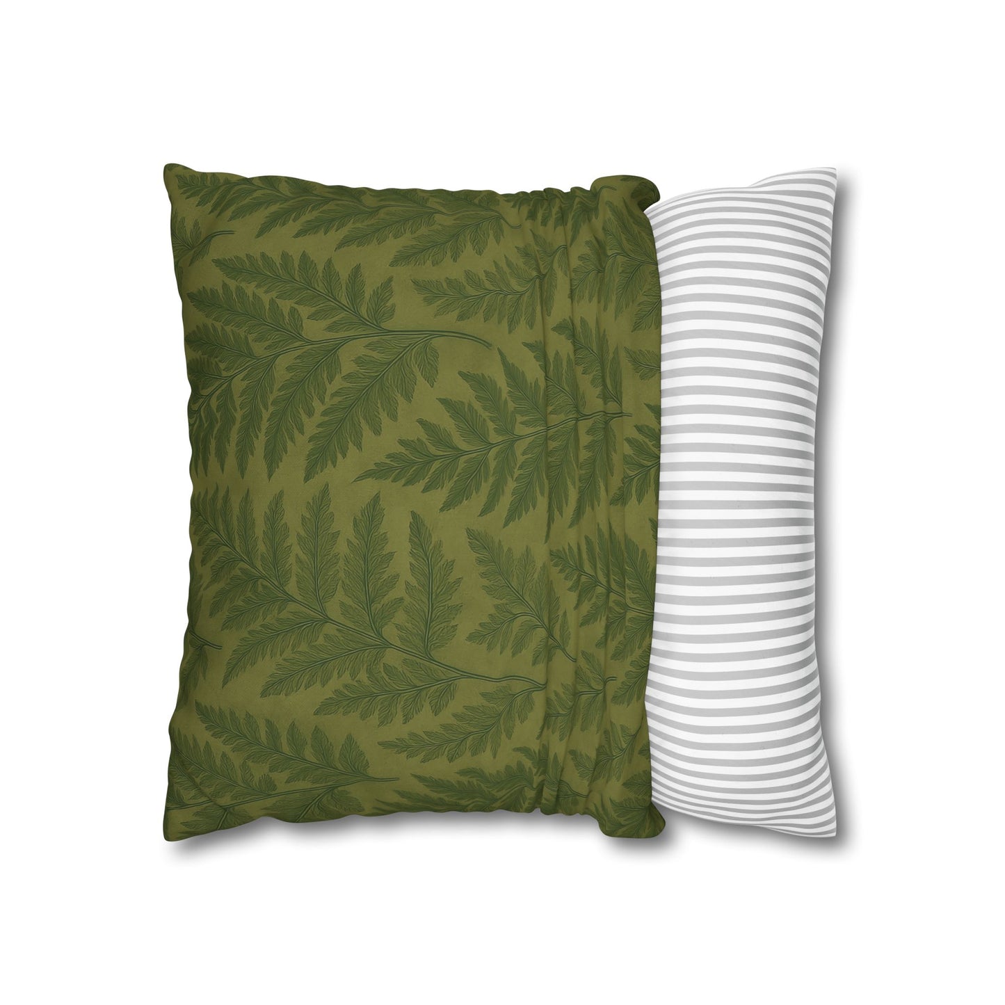 Fern Pattern Nature-Inspired Accent, Green Leaf Pillowcase, Gifts for Plant Lovers