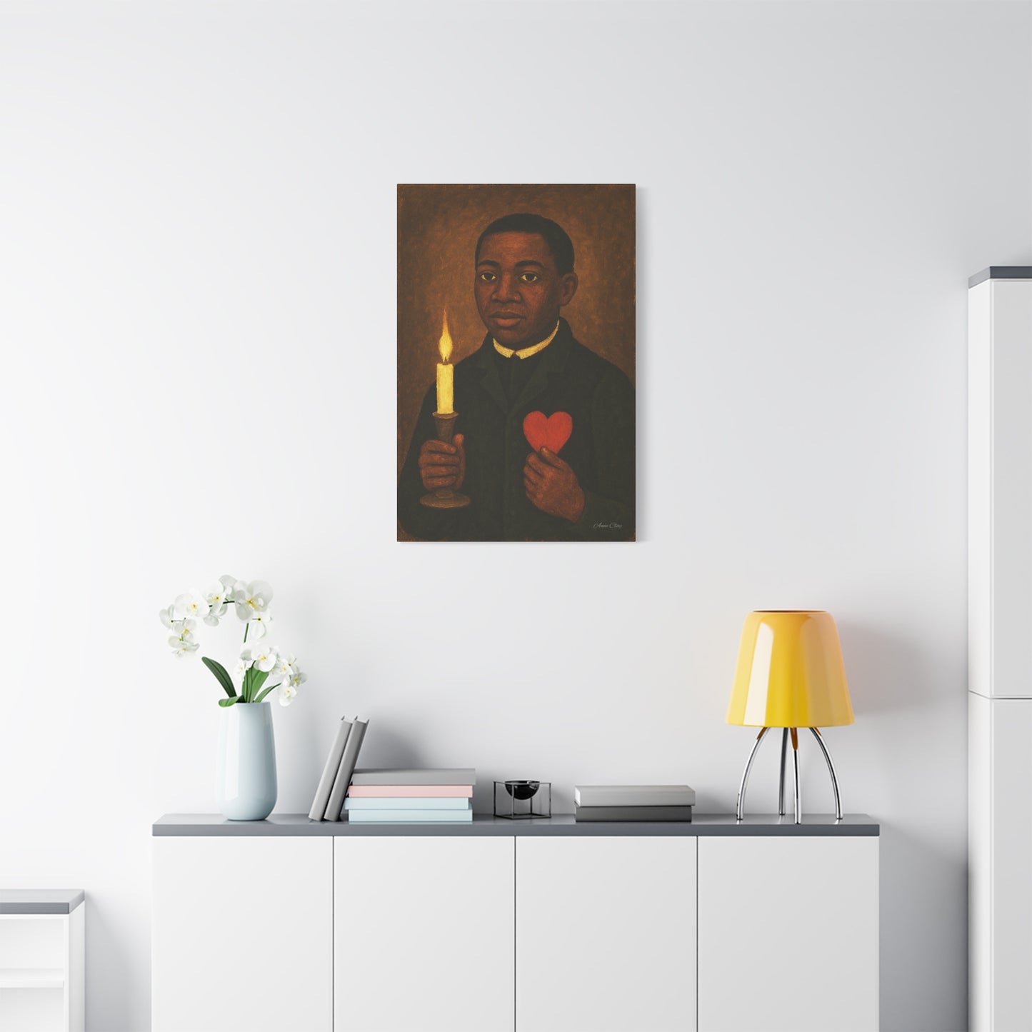 Heartfelt Canvas Art Print | Spiritual Home Decor, Black History Month, Candle Holder, Motivational Wall Art