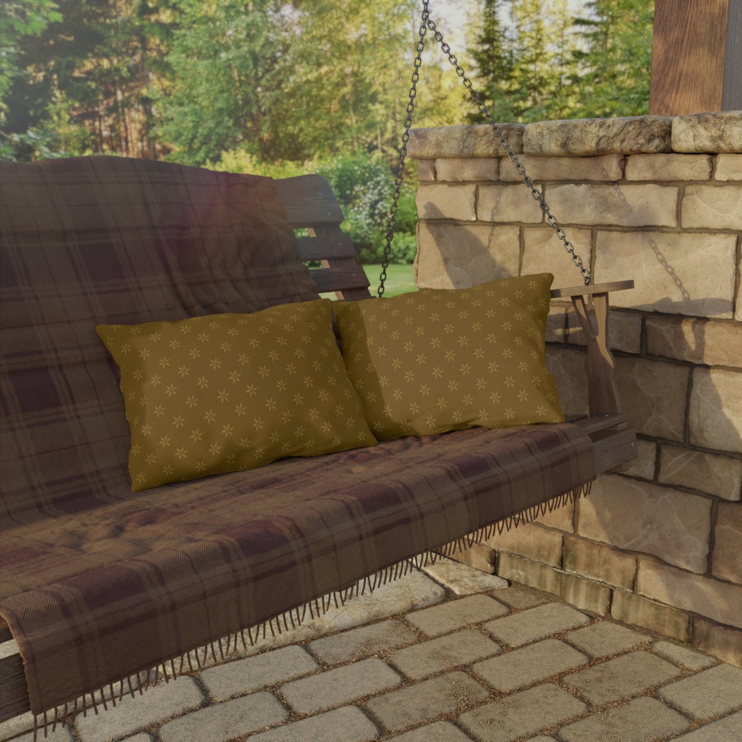 Bohemian Peace Outdoor Pillow - Floral Design for Relaxing Spaces