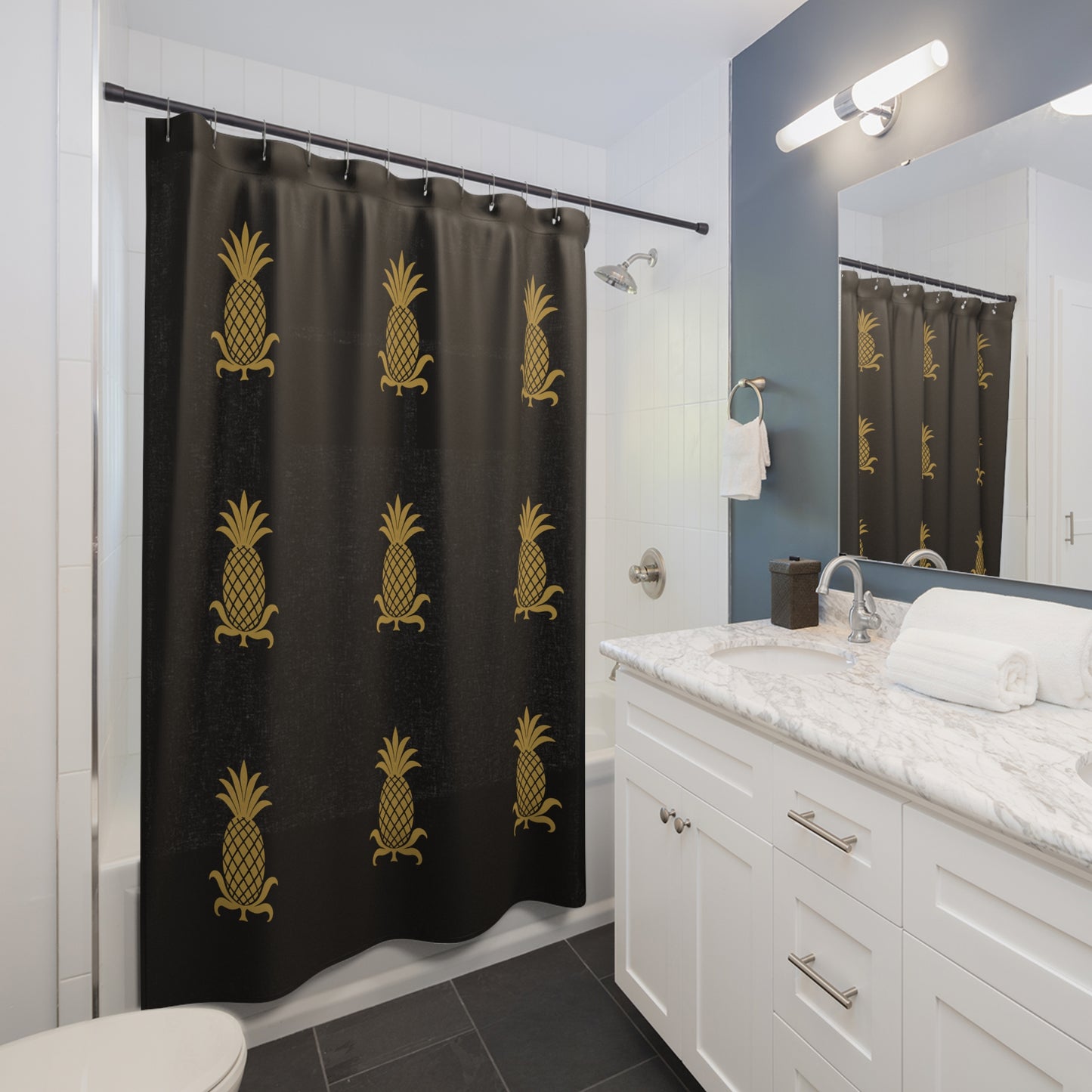 Tropical Pineapple Shower Curtain, Summer Vibes, Pineapple Lover's Essential