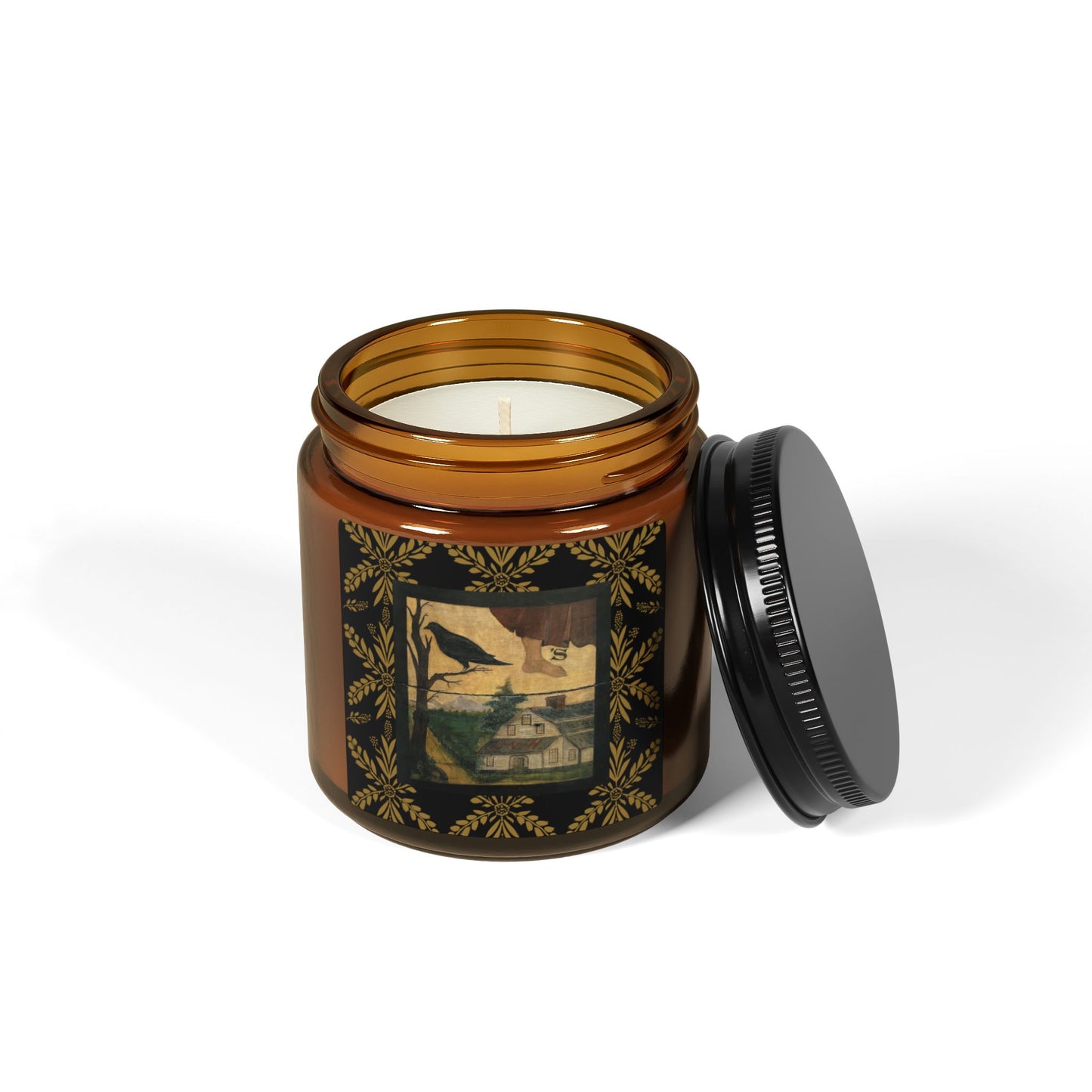 Crow's Foot Inn Scented Soy Candle (Multi-Size, Amber Jar)