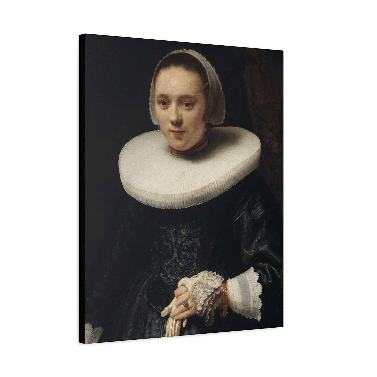 1600's Woman Classic Portrait Matte Canvas Wall Art – Elegant Home Decor for Art Lovers