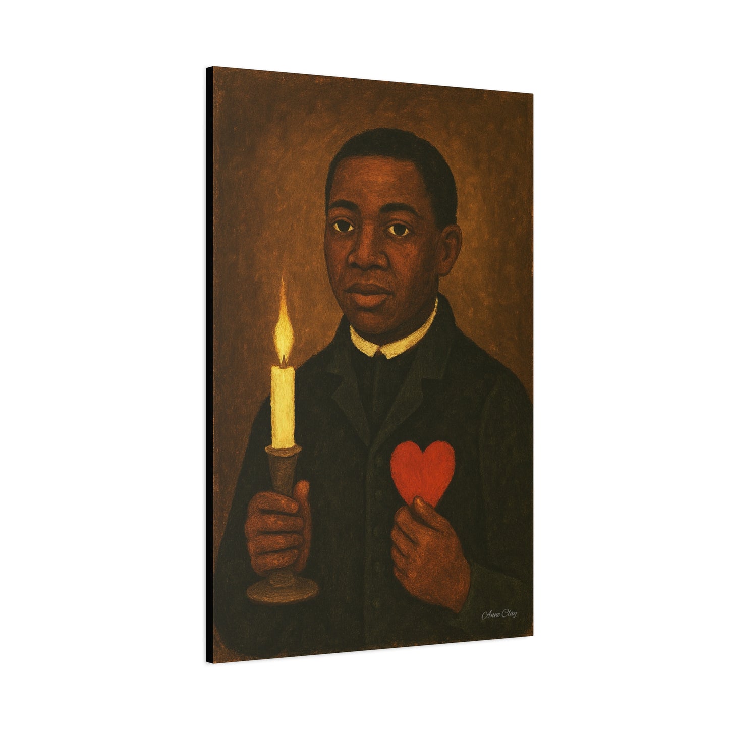Heartfelt Canvas Art Print | Spiritual Home Decor, Black History Month, Candle Holder, Motivational Wall Art
