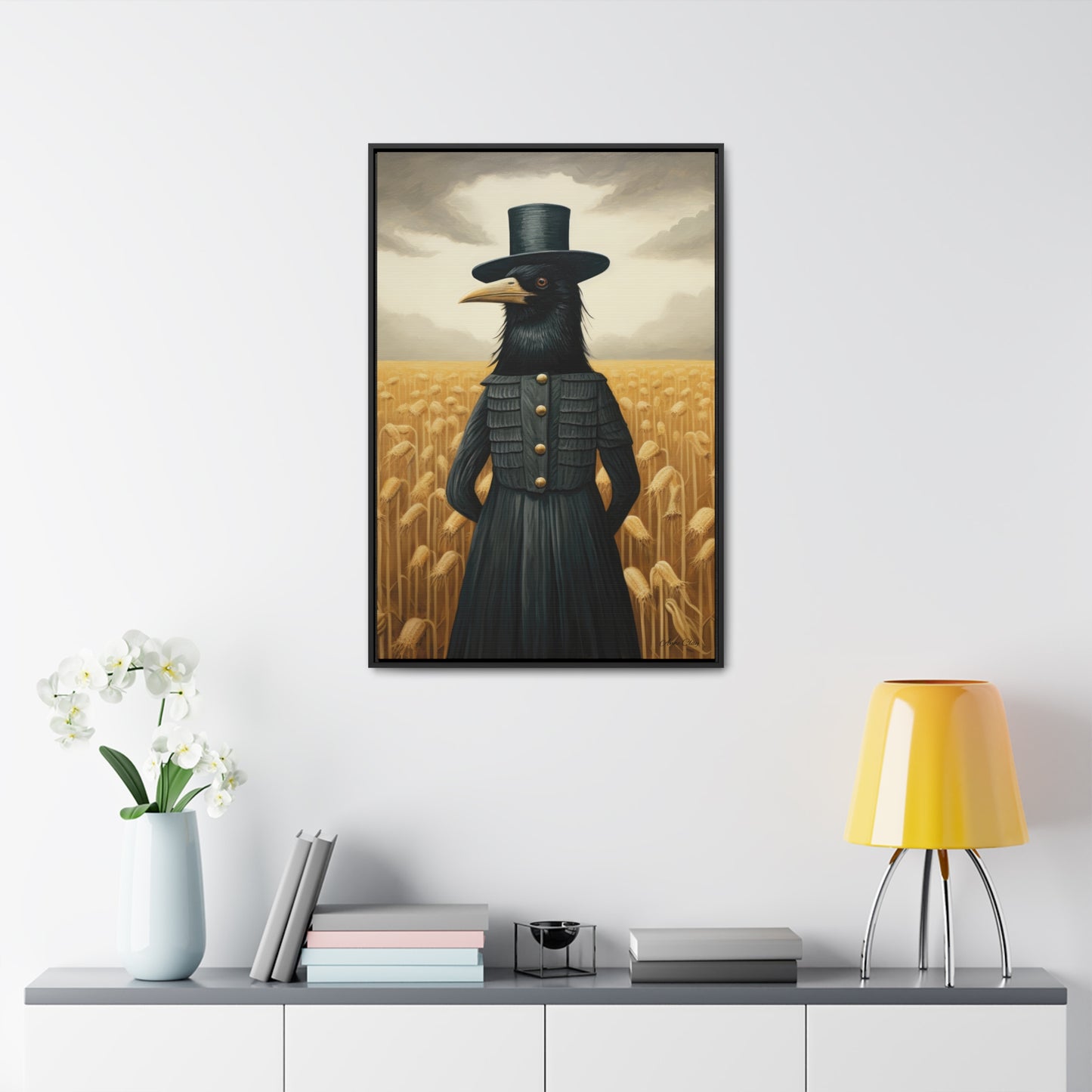 Framed Proper Crow Gallery Canvas Wraps, Vertical Frame