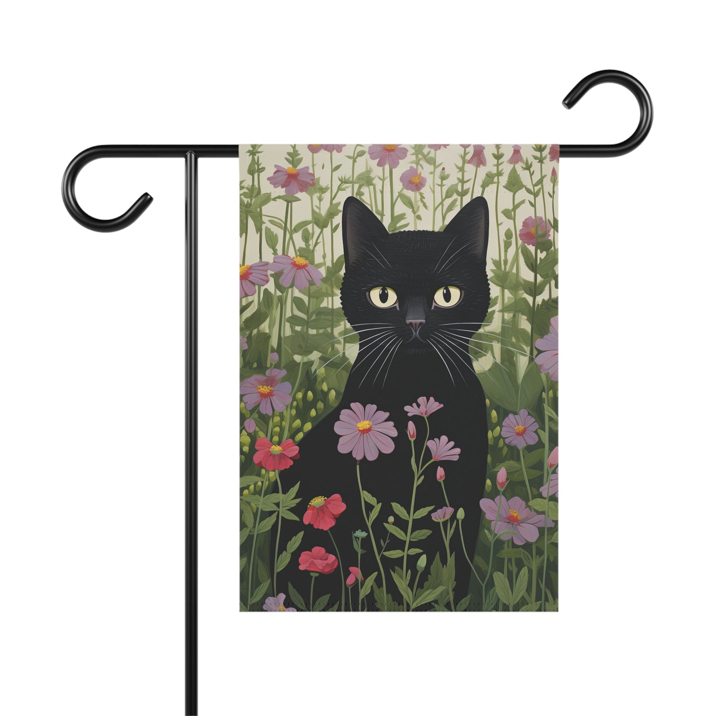 Black Garden Kitty Garden & House Banner