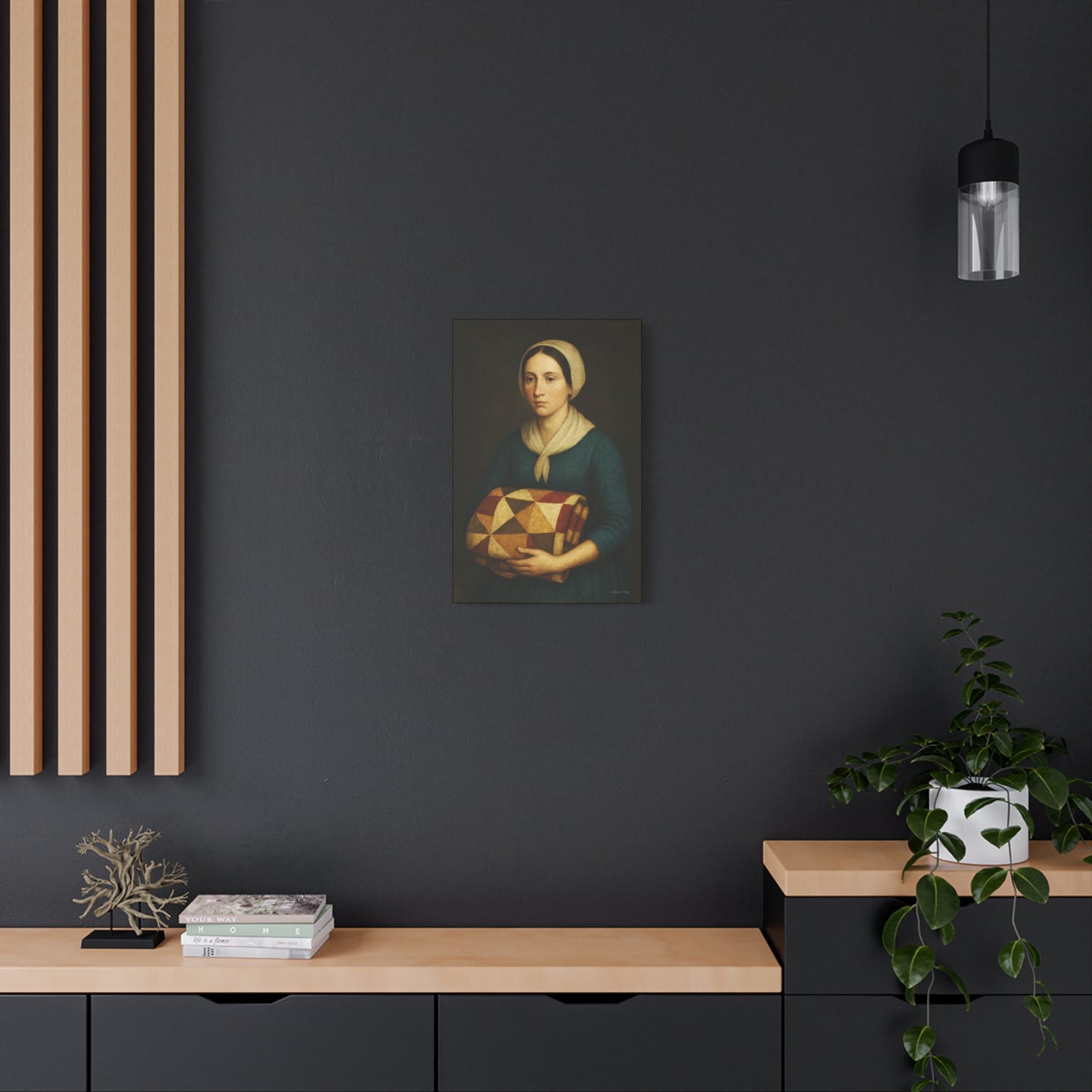 Elegant Stretched Canvas Art, Vintage Woman Portrait, Home Decor, Wall Art, Gift, Cottagecore Style, Art Print