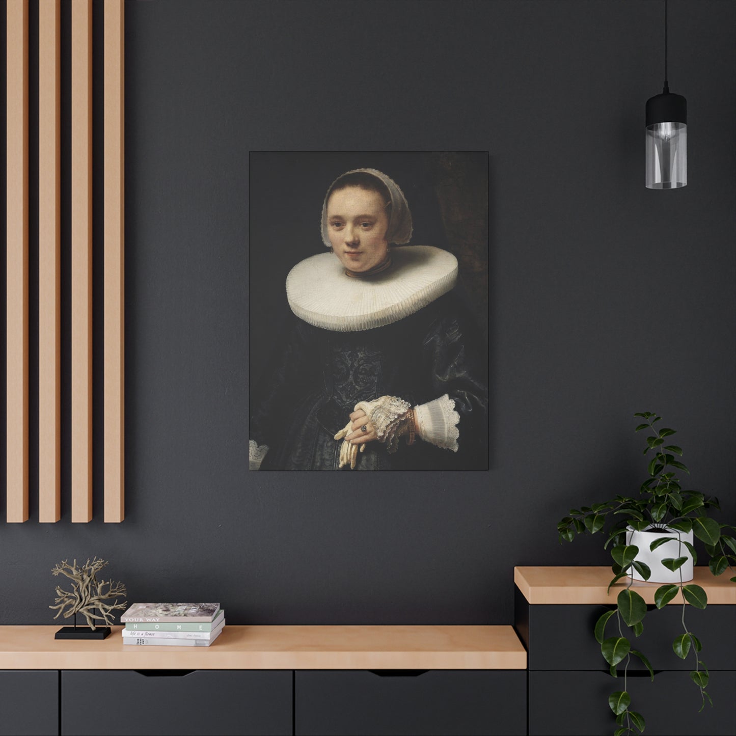 1600's Woman Classic Portrait Matte Canvas Wall Art – Elegant Home Decor for Art Lovers
