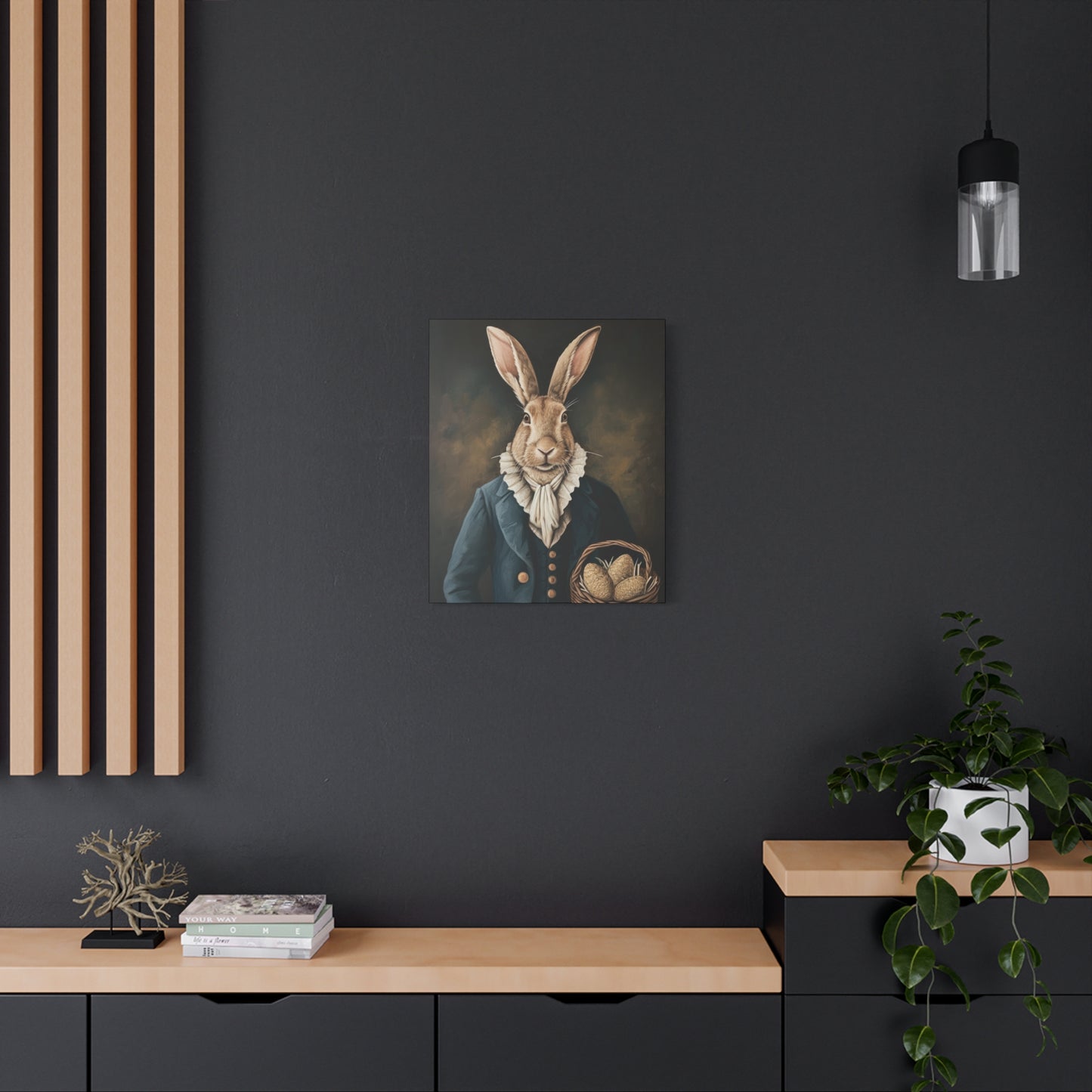Whimsical Rabbit Canvas Art - Easter Decor - Anne Clay