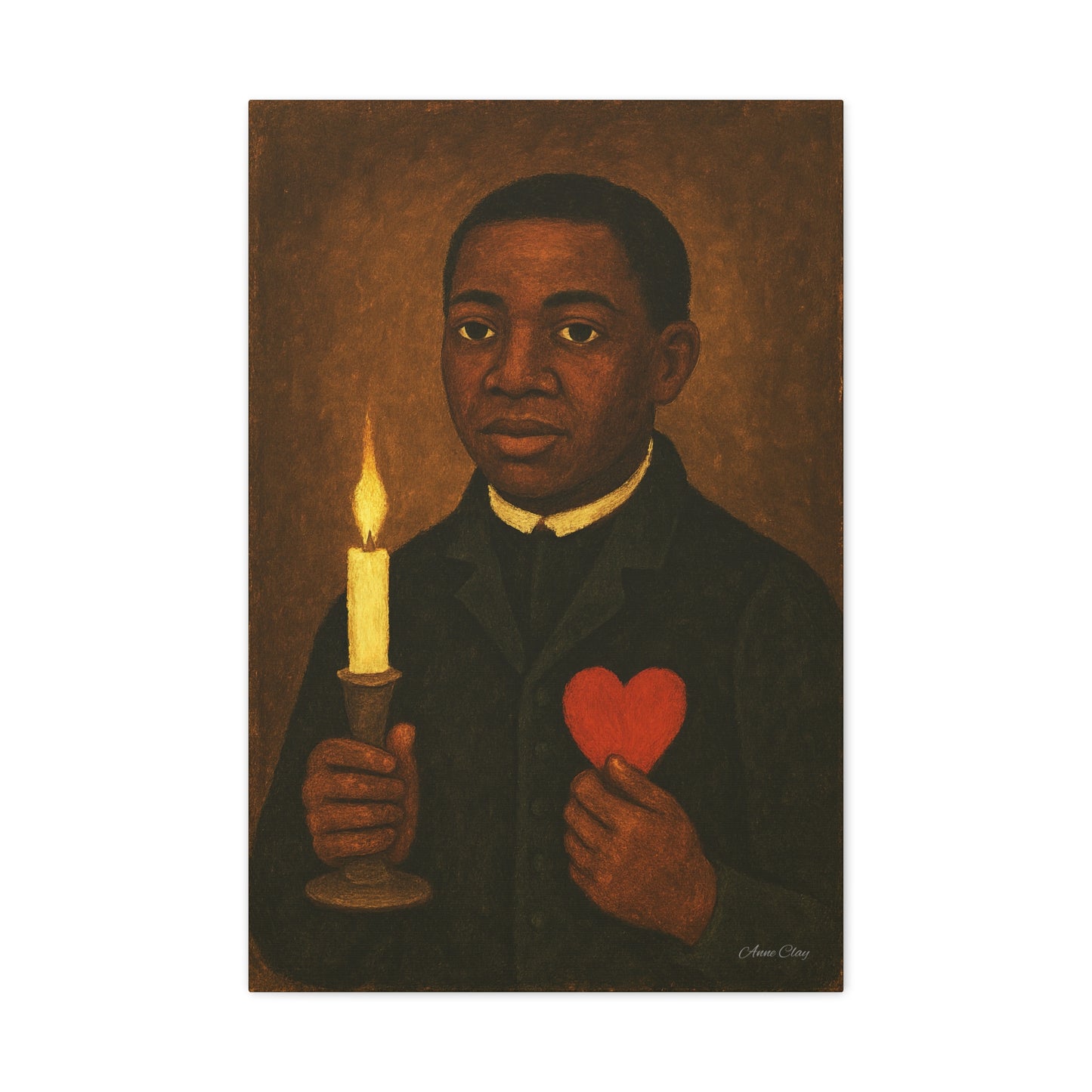 Heartfelt Canvas Art Print | Spiritual Home Decor, Black History Month, Candle Holder, Motivational Wall Art