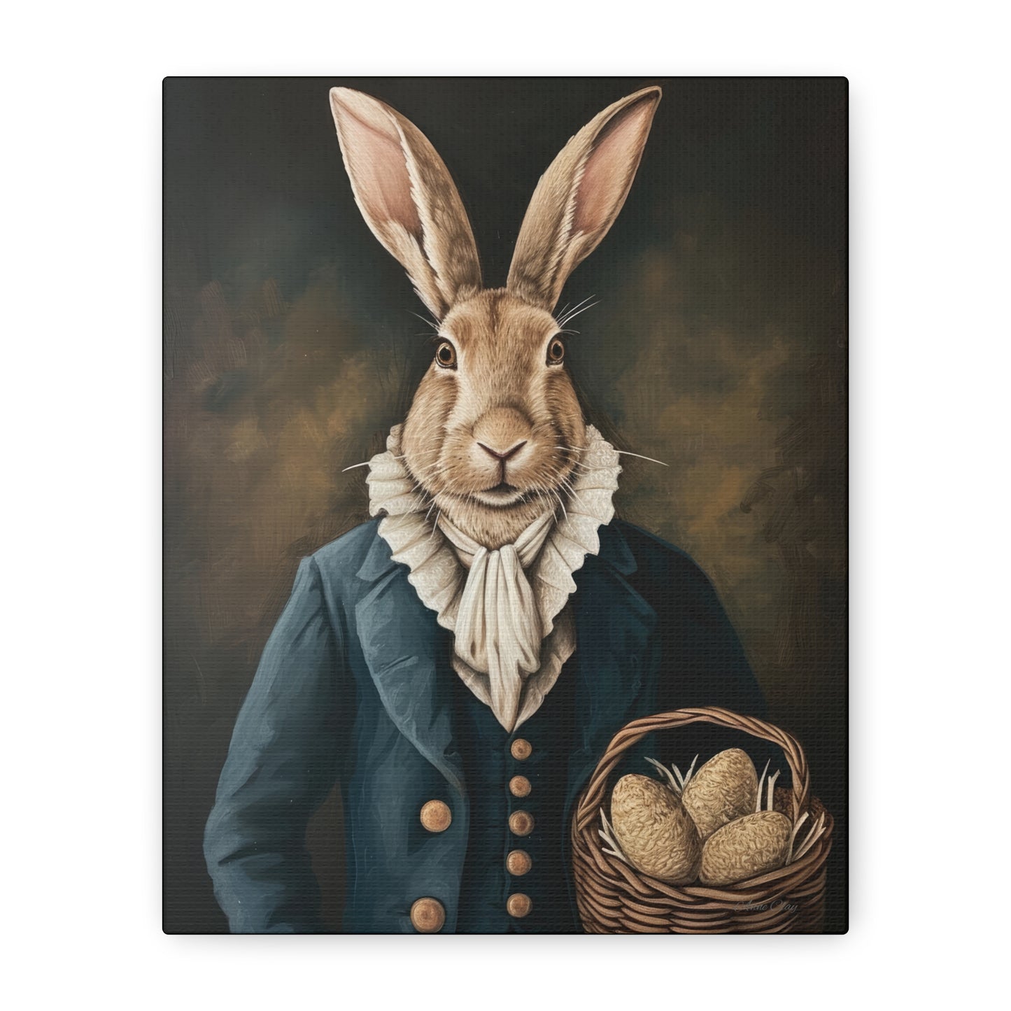 Whimsical Rabbit Canvas Art - Easter Decor - Anne Clay