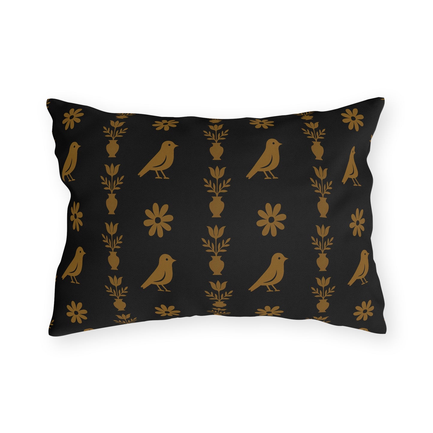 Stylish Outdoor Pillow, Boho Decor, Garden Cushion, Bird Print Pillow, Patio Cushions, Home Decor Accent