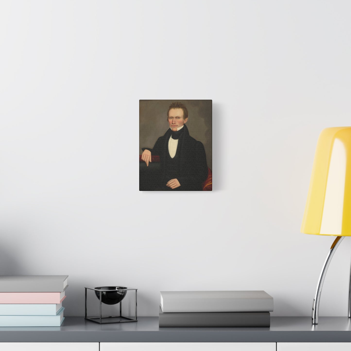 Early American Folk Art Man Classic Portrait Canvas Wall Art - Timeless Elegance for Home Decor
