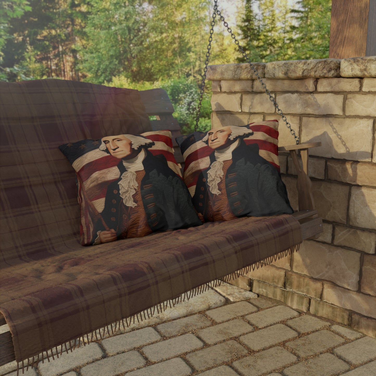 Needle Stitch George Outdoor Pillows