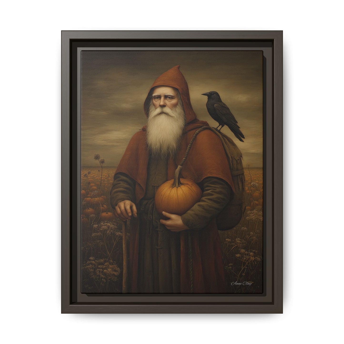 Framed Autumn Canvas Art, Fall Decor for Home, Harvest Wall Art, Thanksgiving Gift, Rustic Nature Painting