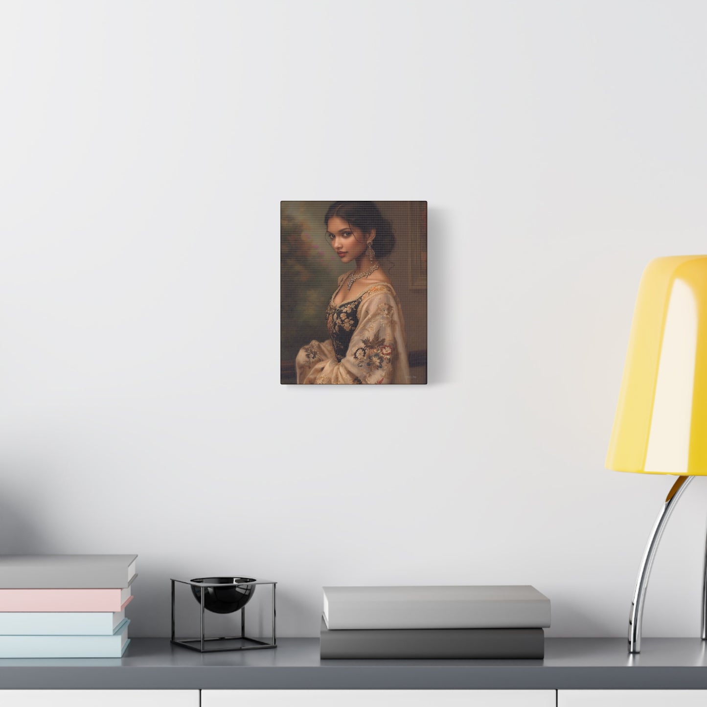 Elegant Stretched Canvas Wall Art - Timeless Portrait, Home Decor, Gift for Art Lovers, Stylish Living Room Decor, Christmas Gift
