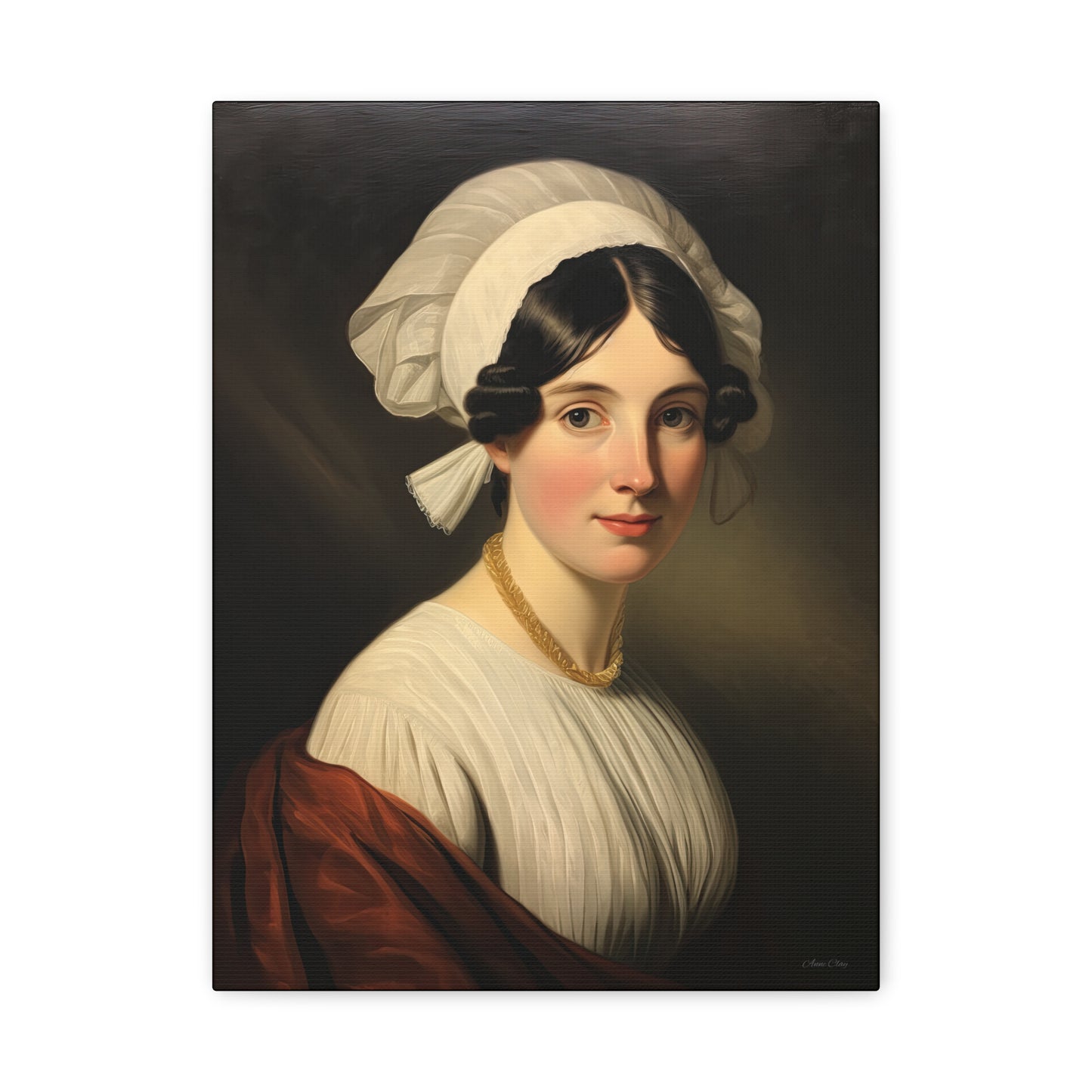 Miss Anne Early American Vintage Portrait Canvas Wall Art - Elegant Home Decor