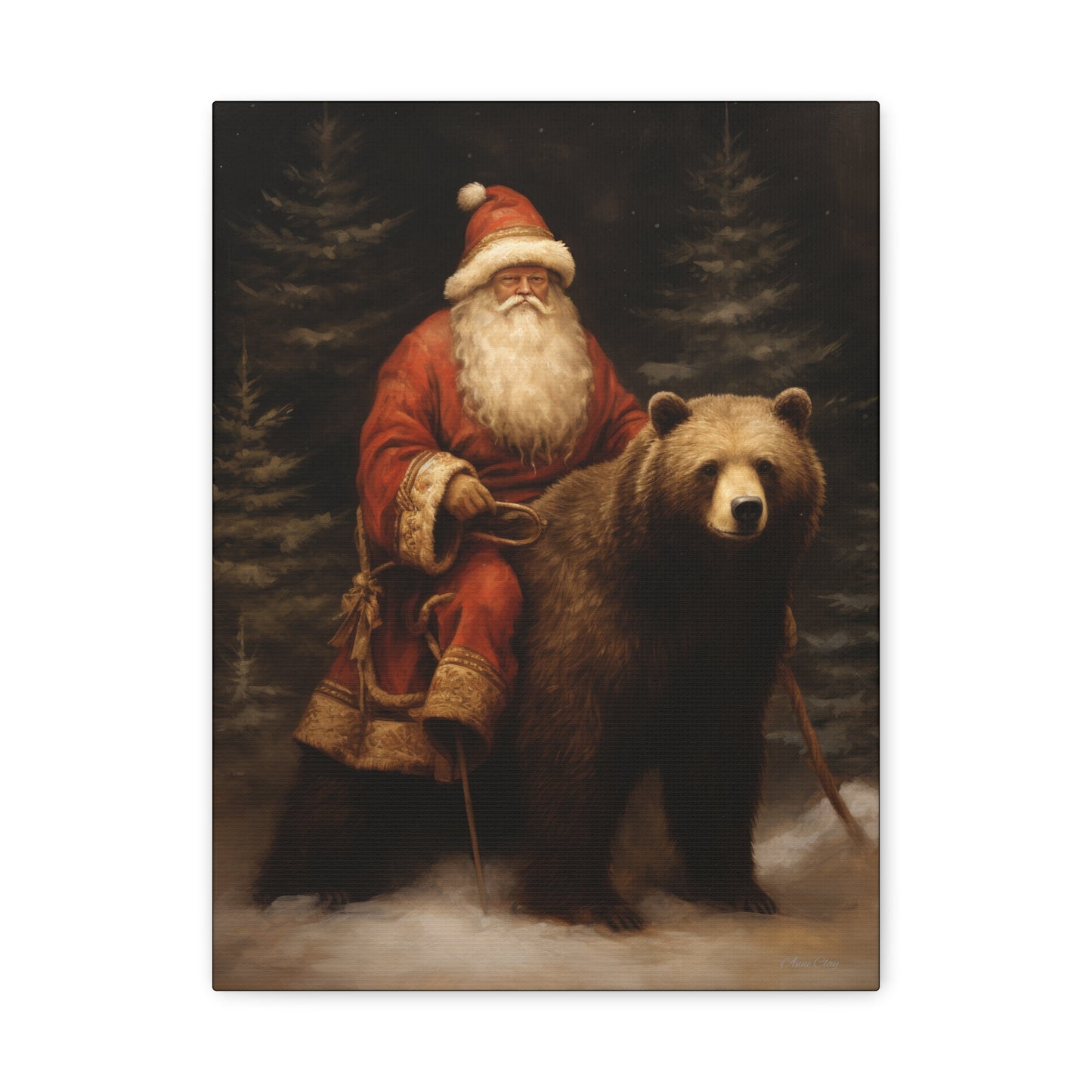 WS Northwoods Santa Matte Canvas, Stretched, 1.25"