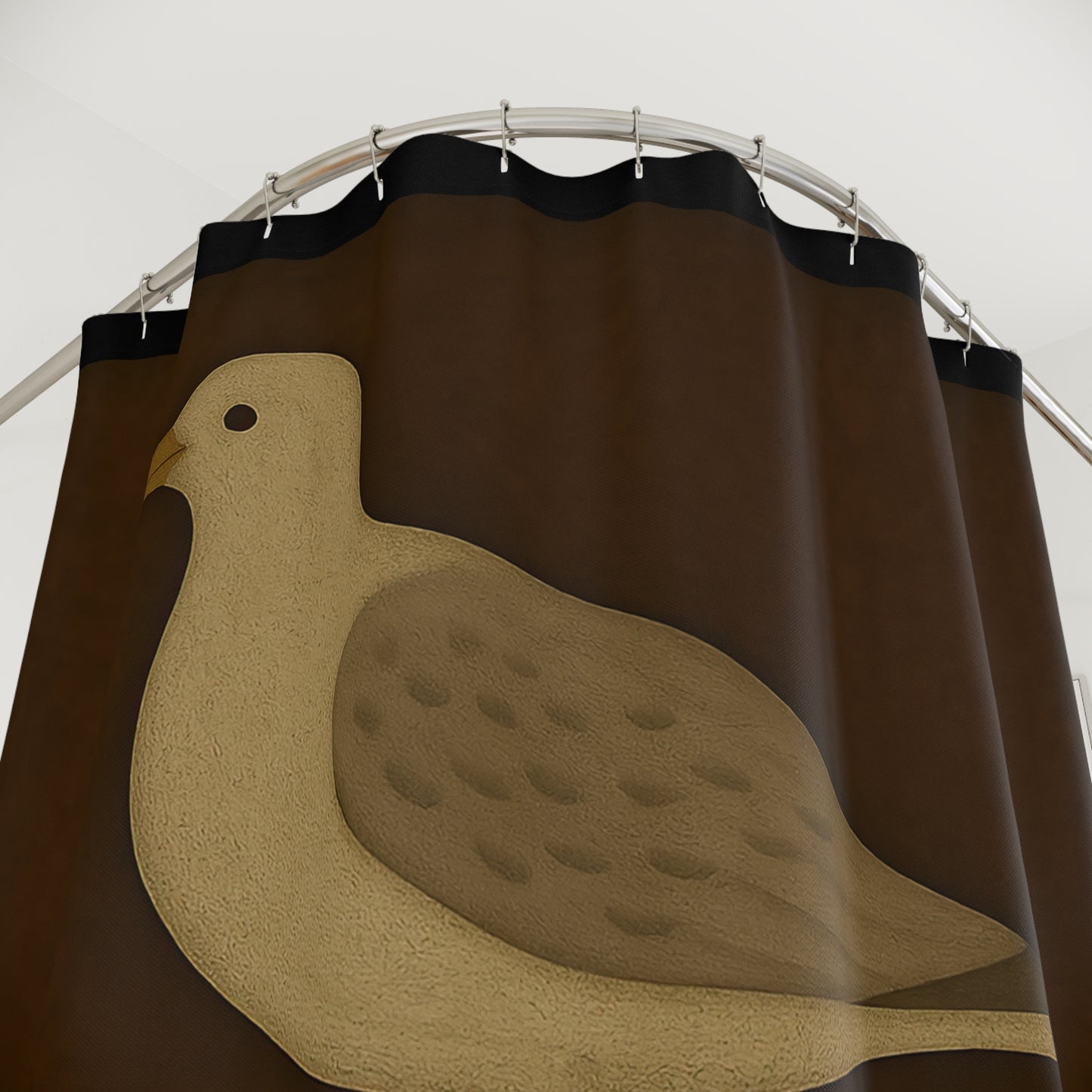 Cozy Shower Curtain with Bird Design - Happy Place Vibe, Bathroom Décor, Gift for Home, Rustic Style, Nature Lovers