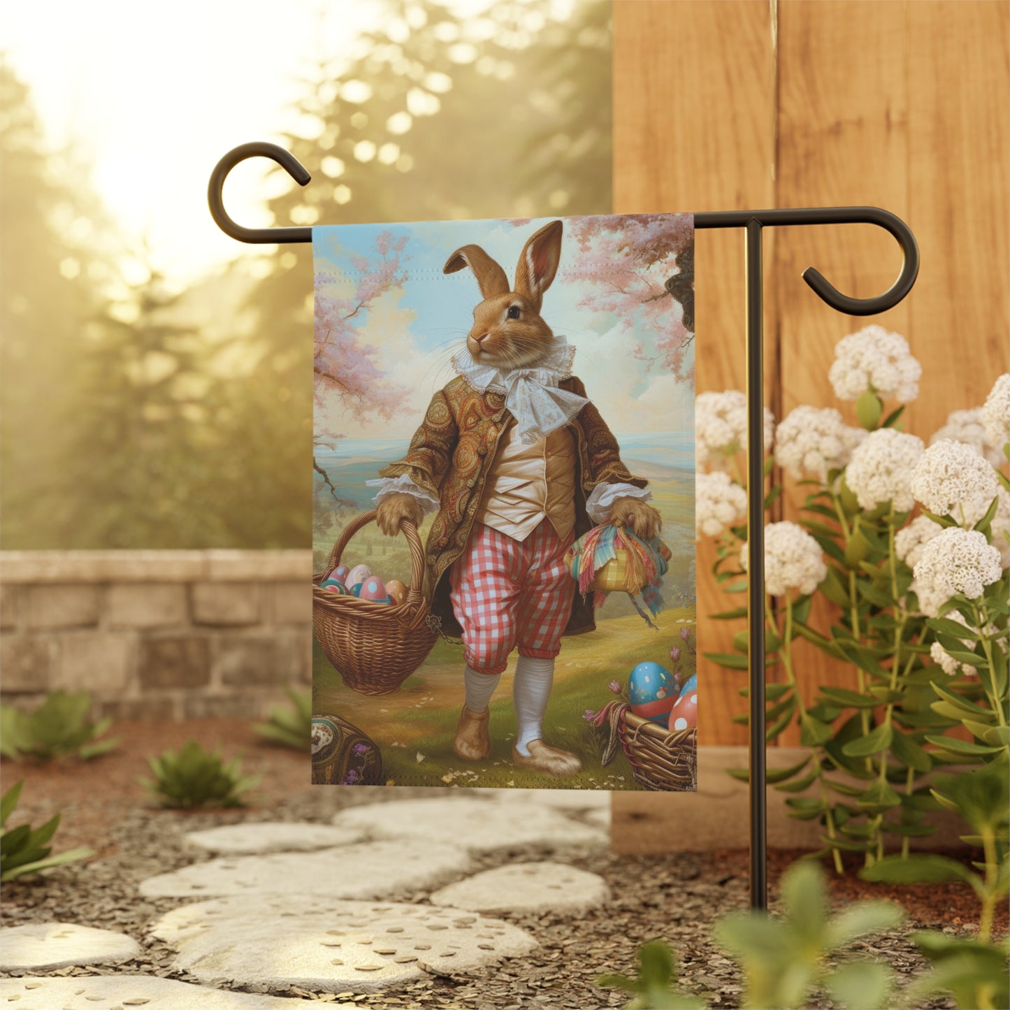 Easter Garden Flag - Vintage Bunny Design